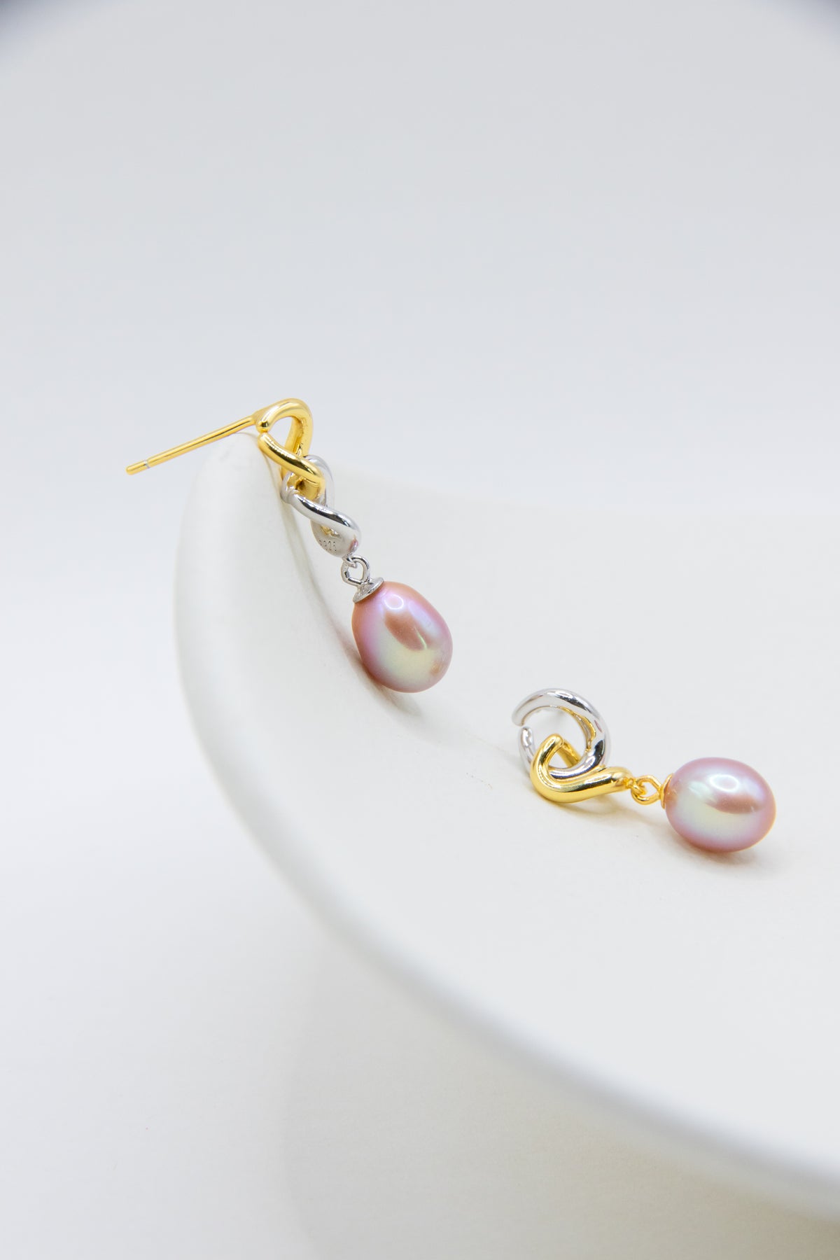 Pink Drop with Mixed Silver/Gold