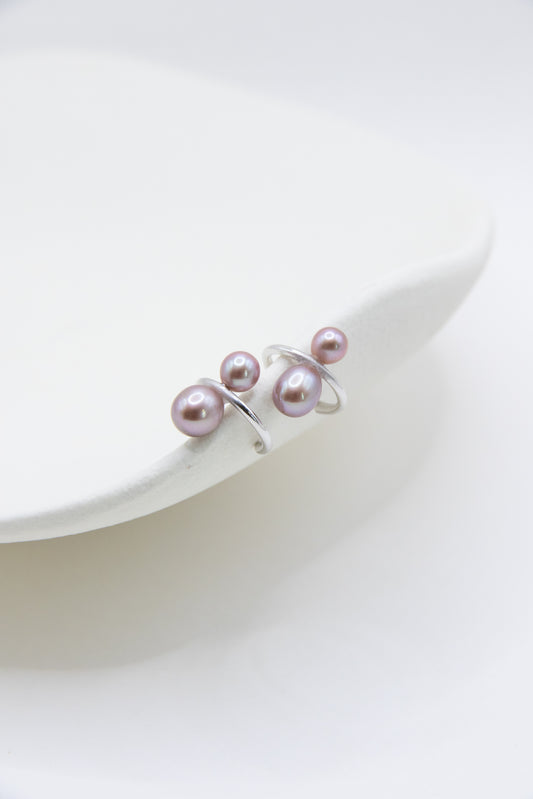 Ear cuff-double pearls