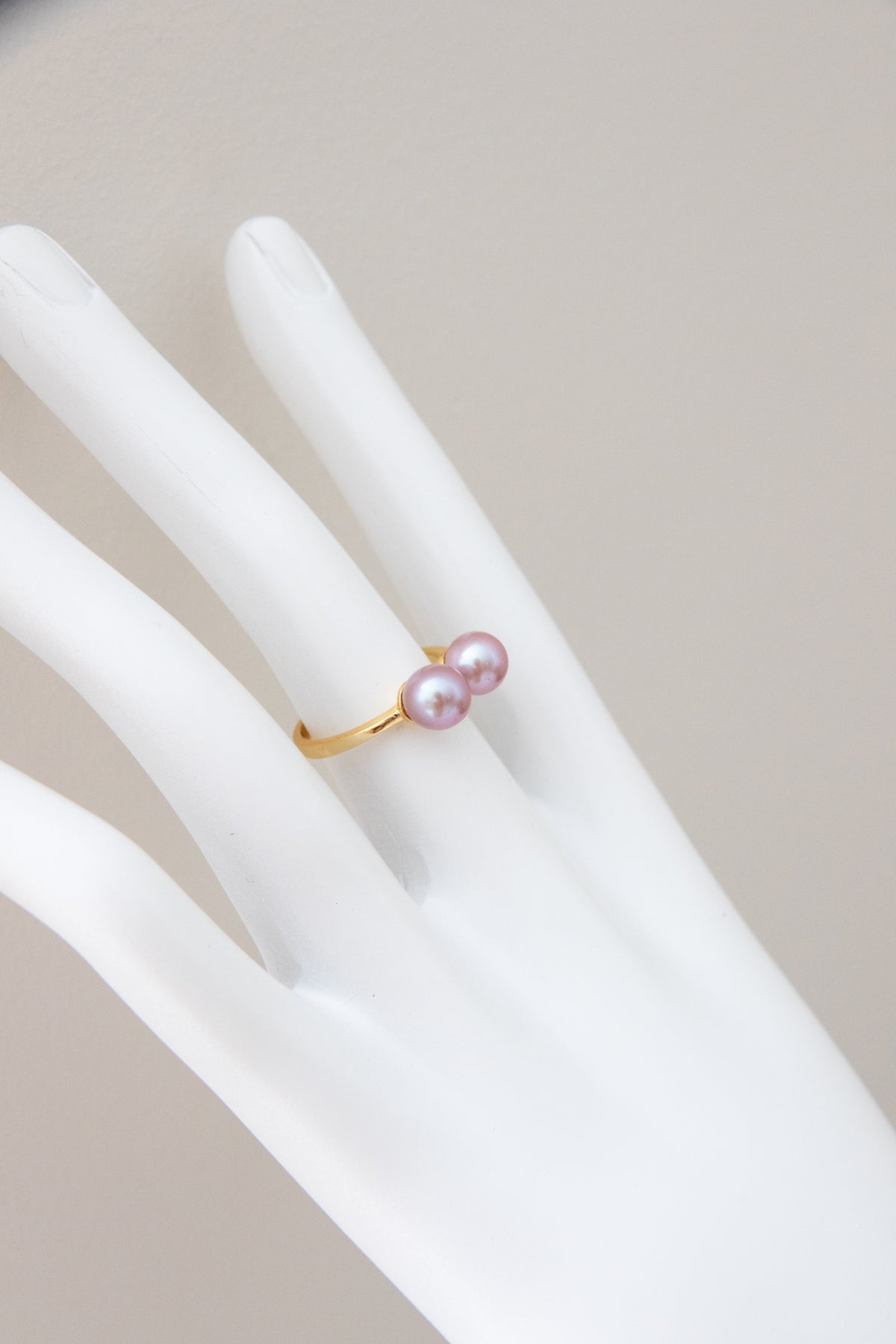 Double Lavender Rice Pearl Ring-Medium level