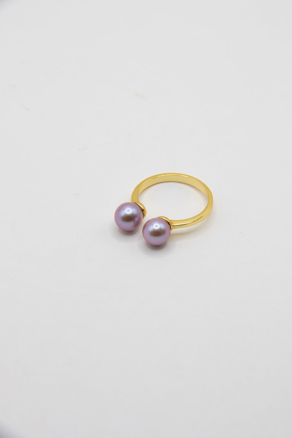 Double Lavender Rice Pearl Ring-Medium level