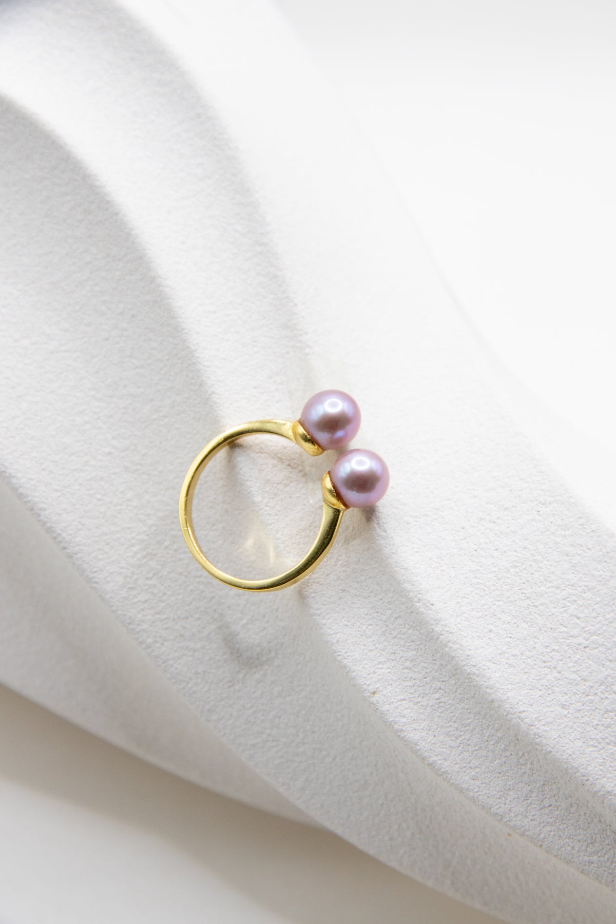 Double Lavender Rice Pearl Ring-Medium level
