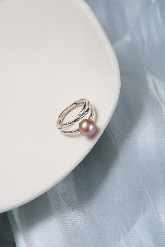 Blossom in her heart Small pink pearl ring