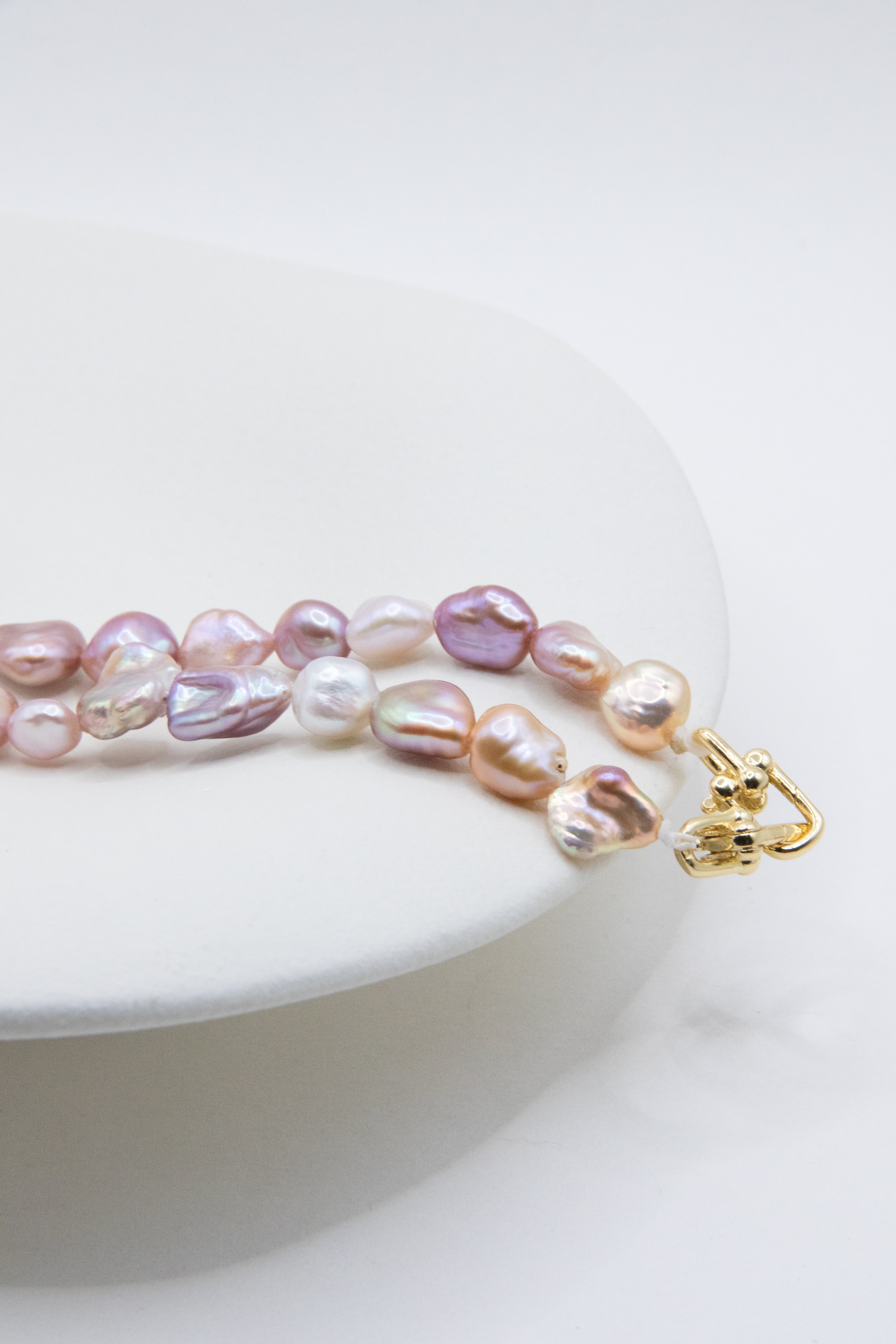River Pebbles-Colorful Pearl necklace