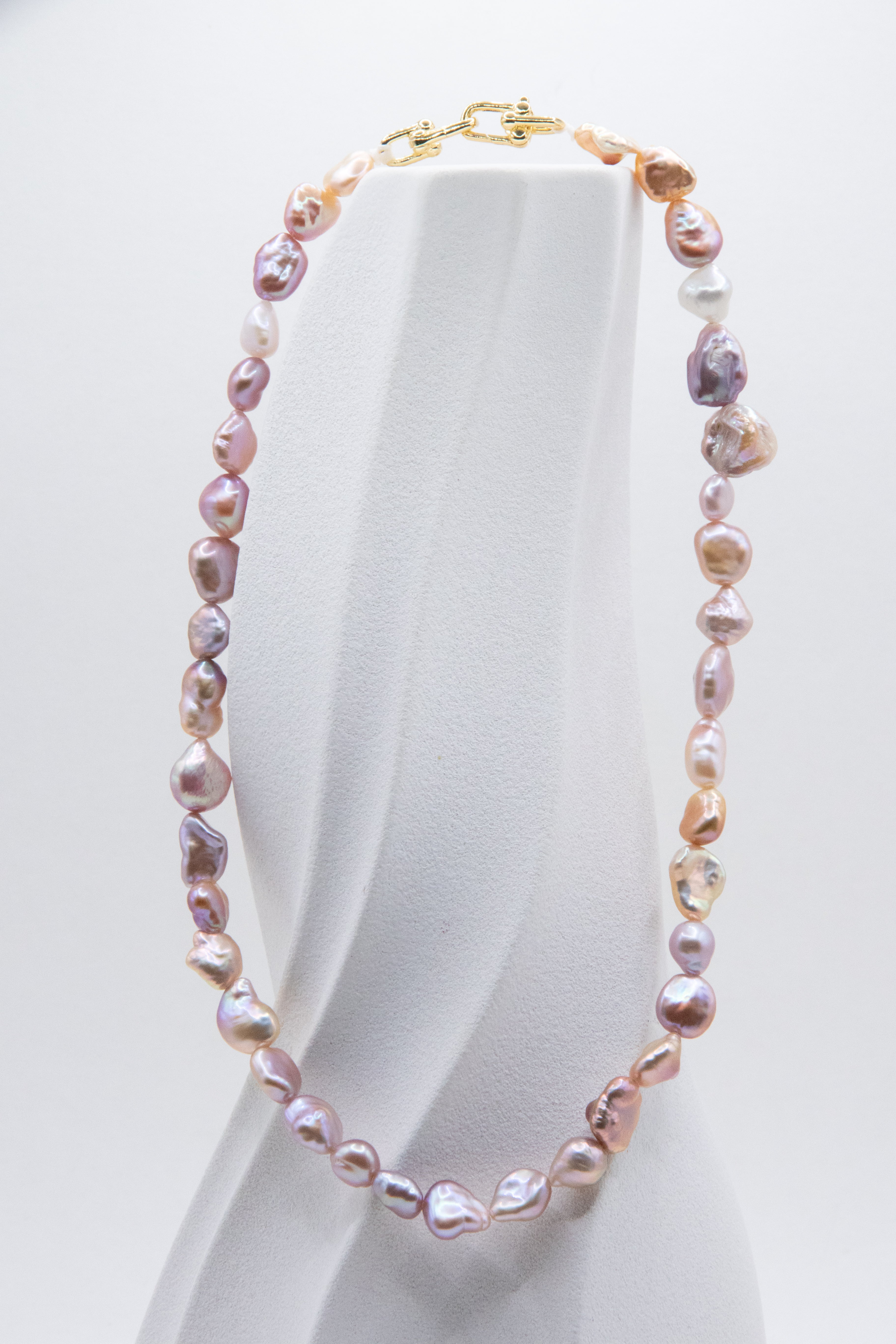 River Pebbles-Colorful Pearl necklace
