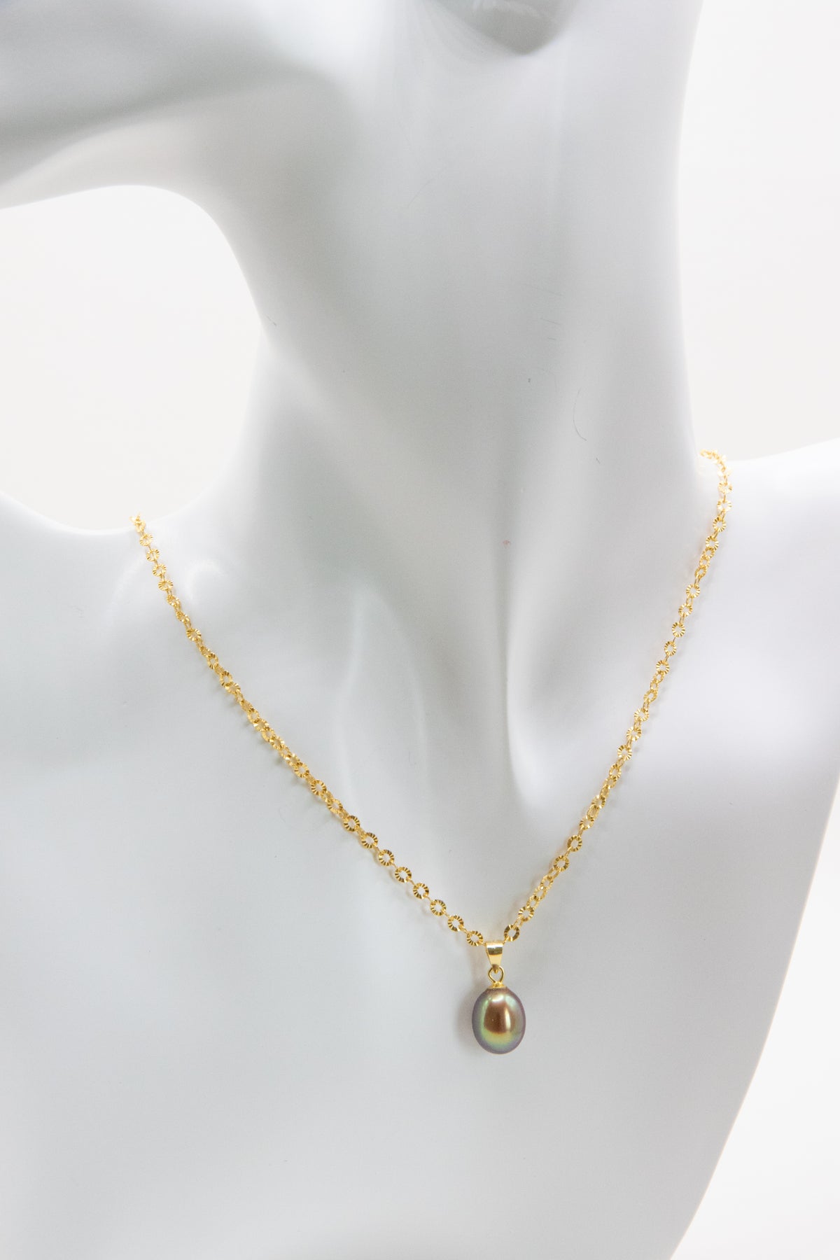 Excellent level Golden Green-purple tea colored drop pearl set.