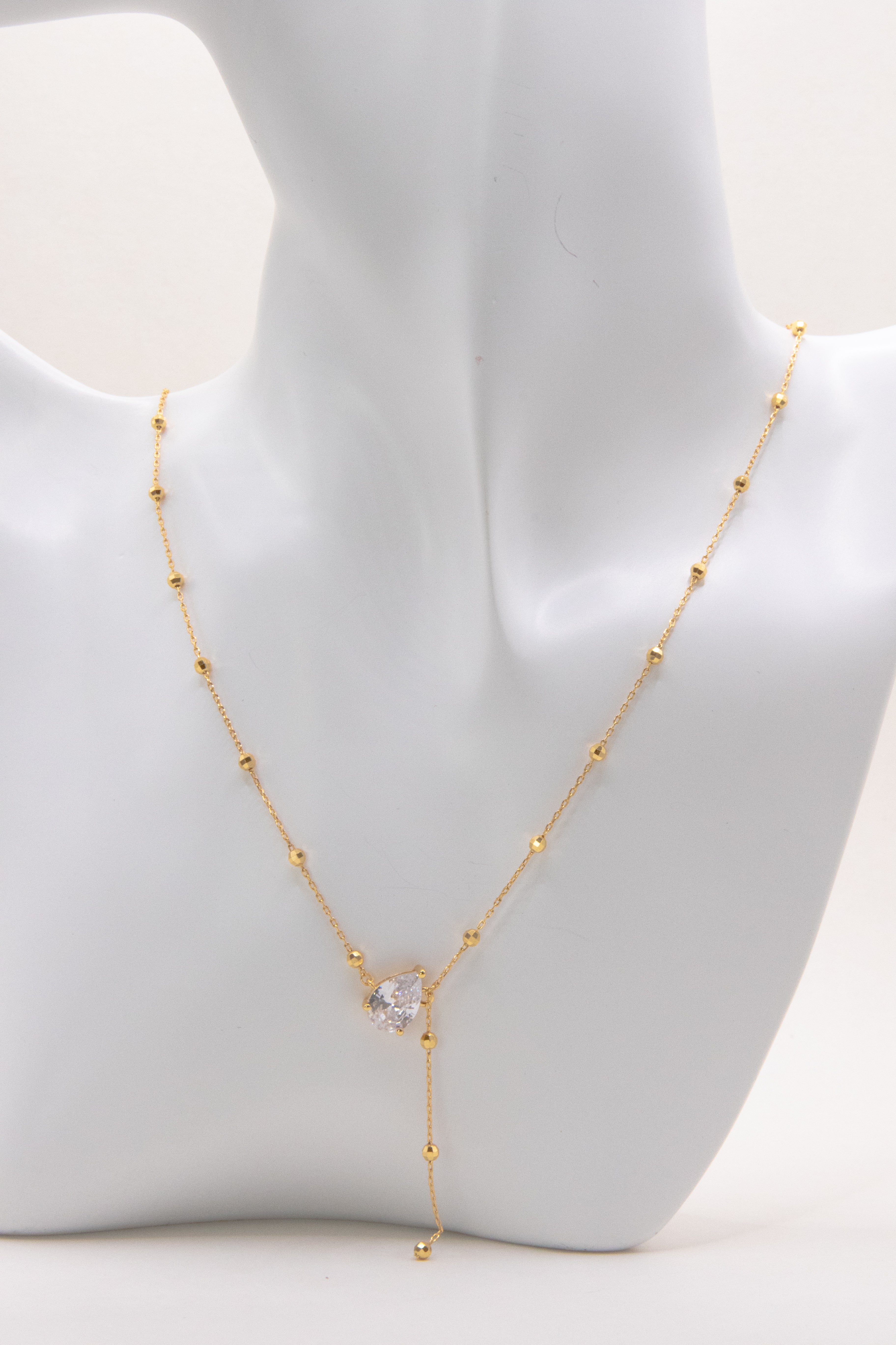 Sparkling silver necklace-Drop