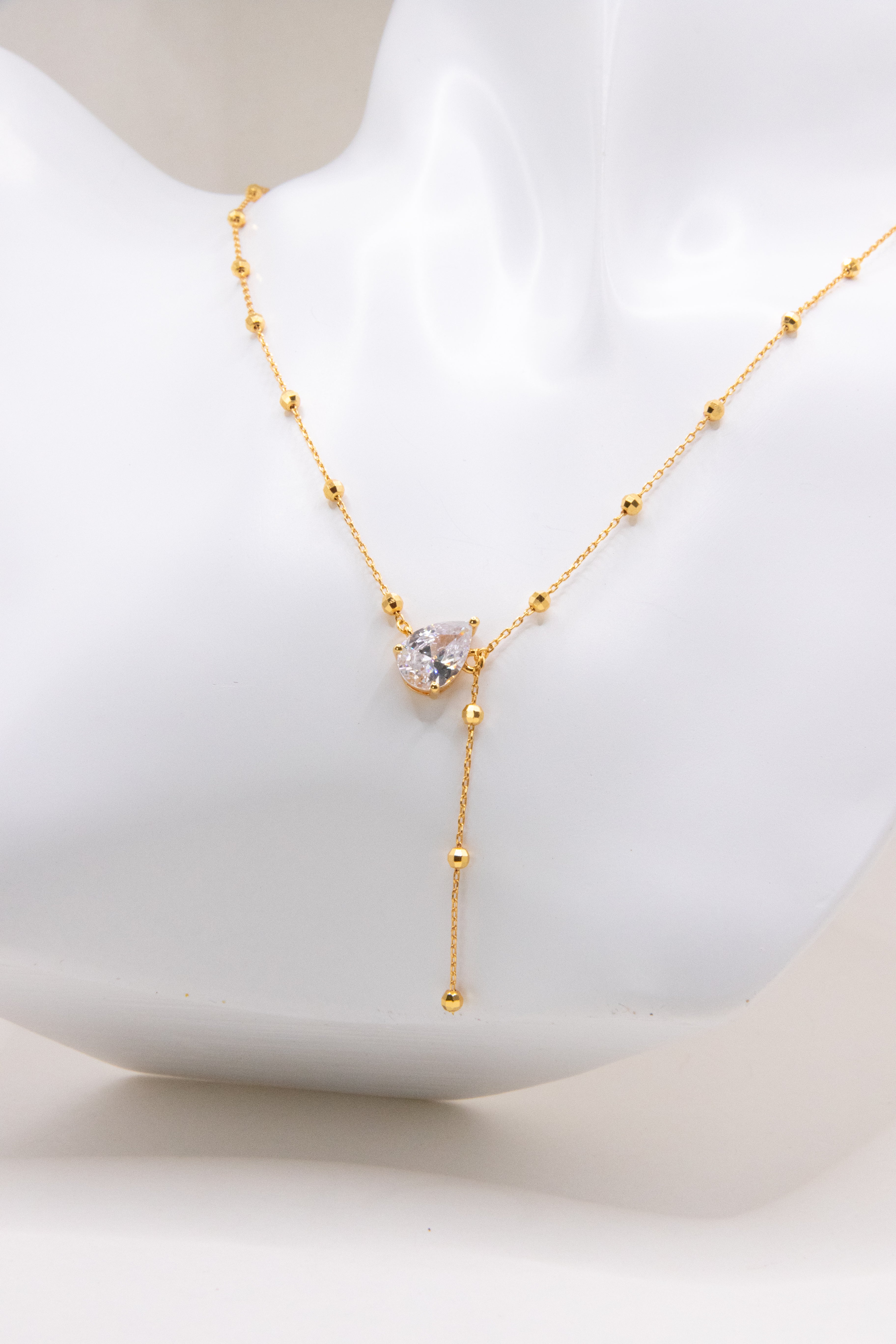 Sparkling silver necklace-Drop