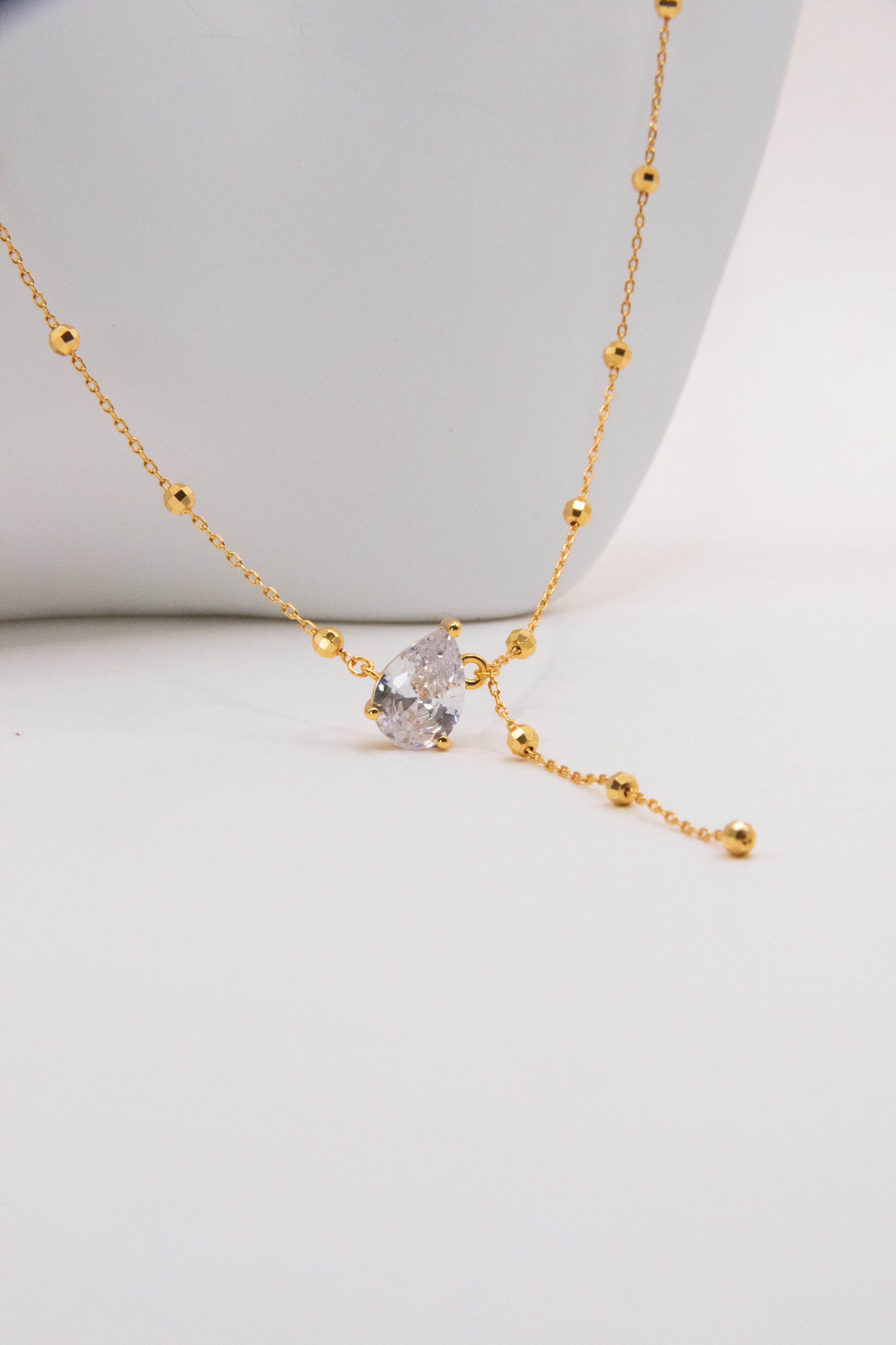 Sparkling silver necklace-Drop