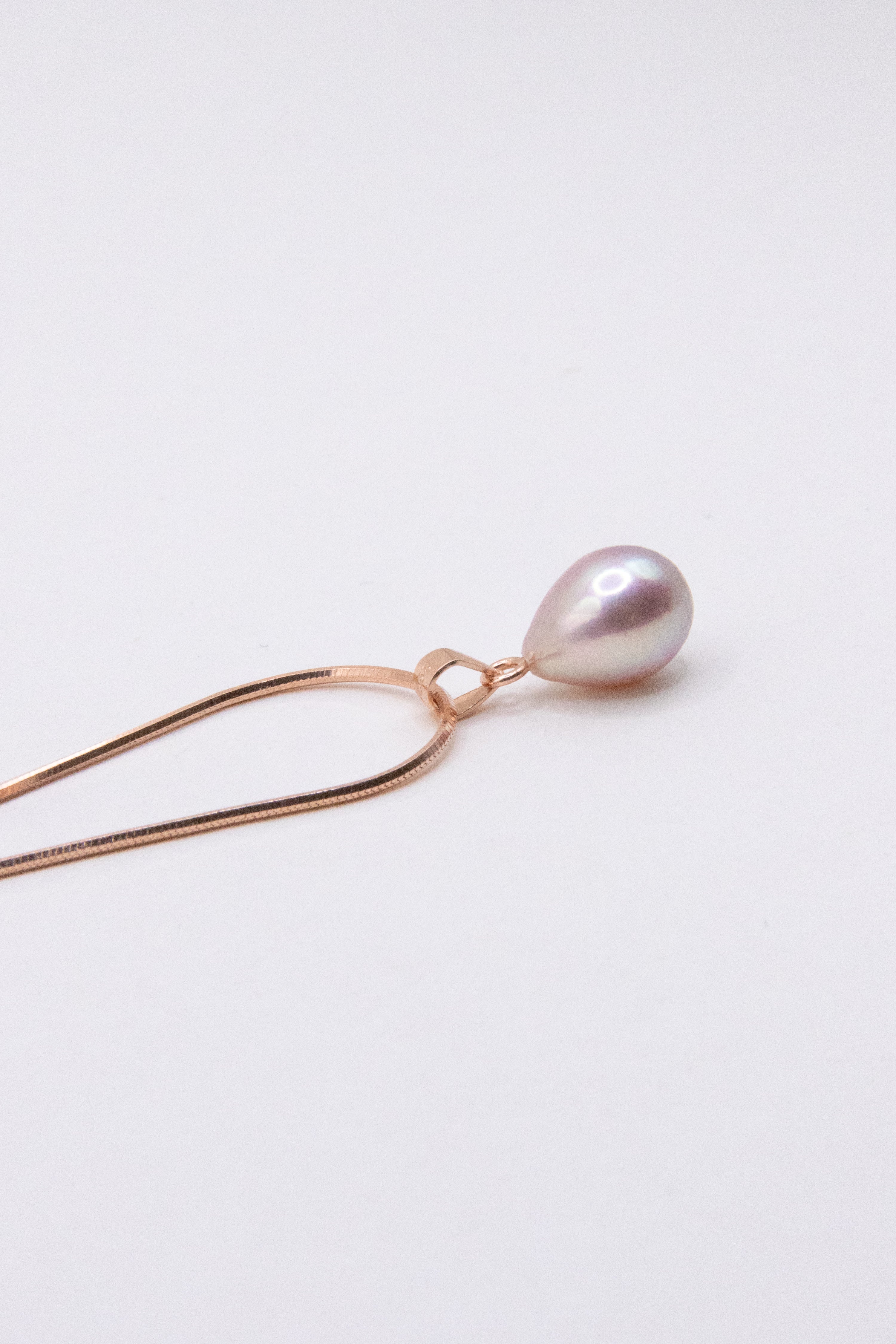 Modern rose-Excellent level rose gold drop pearls