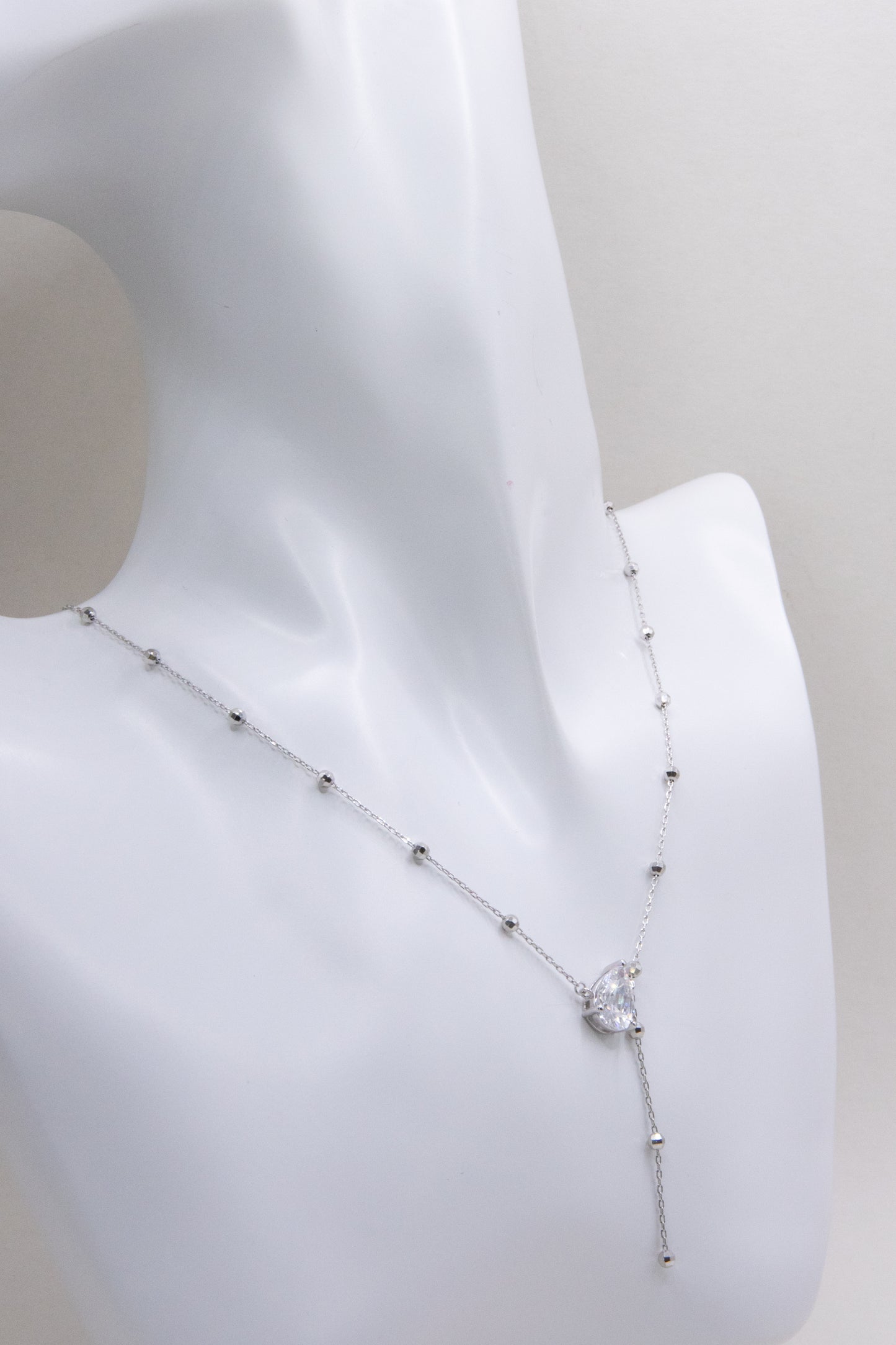 Sparkling silver necklace-Drop