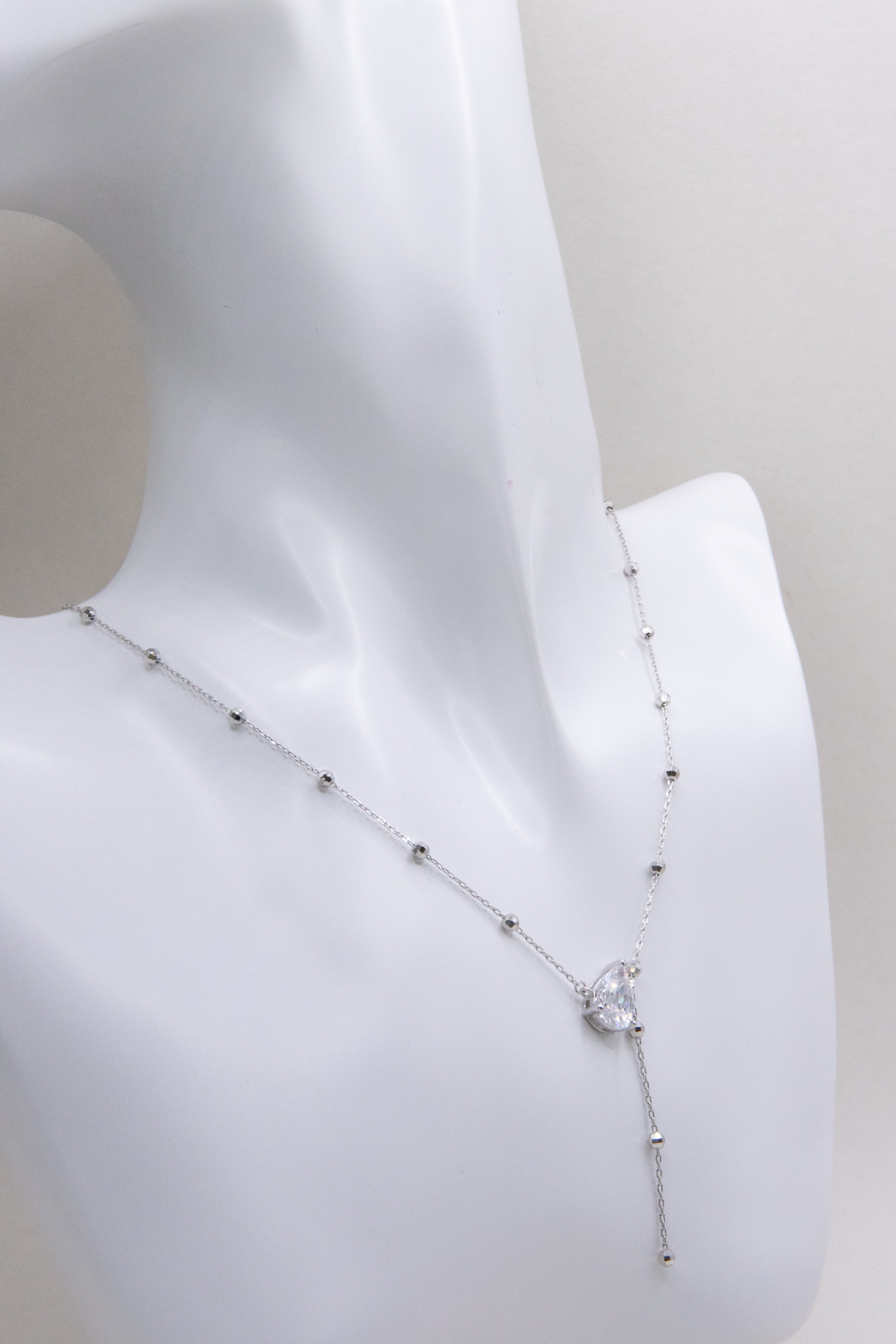 Sparkling silver necklace-Drop