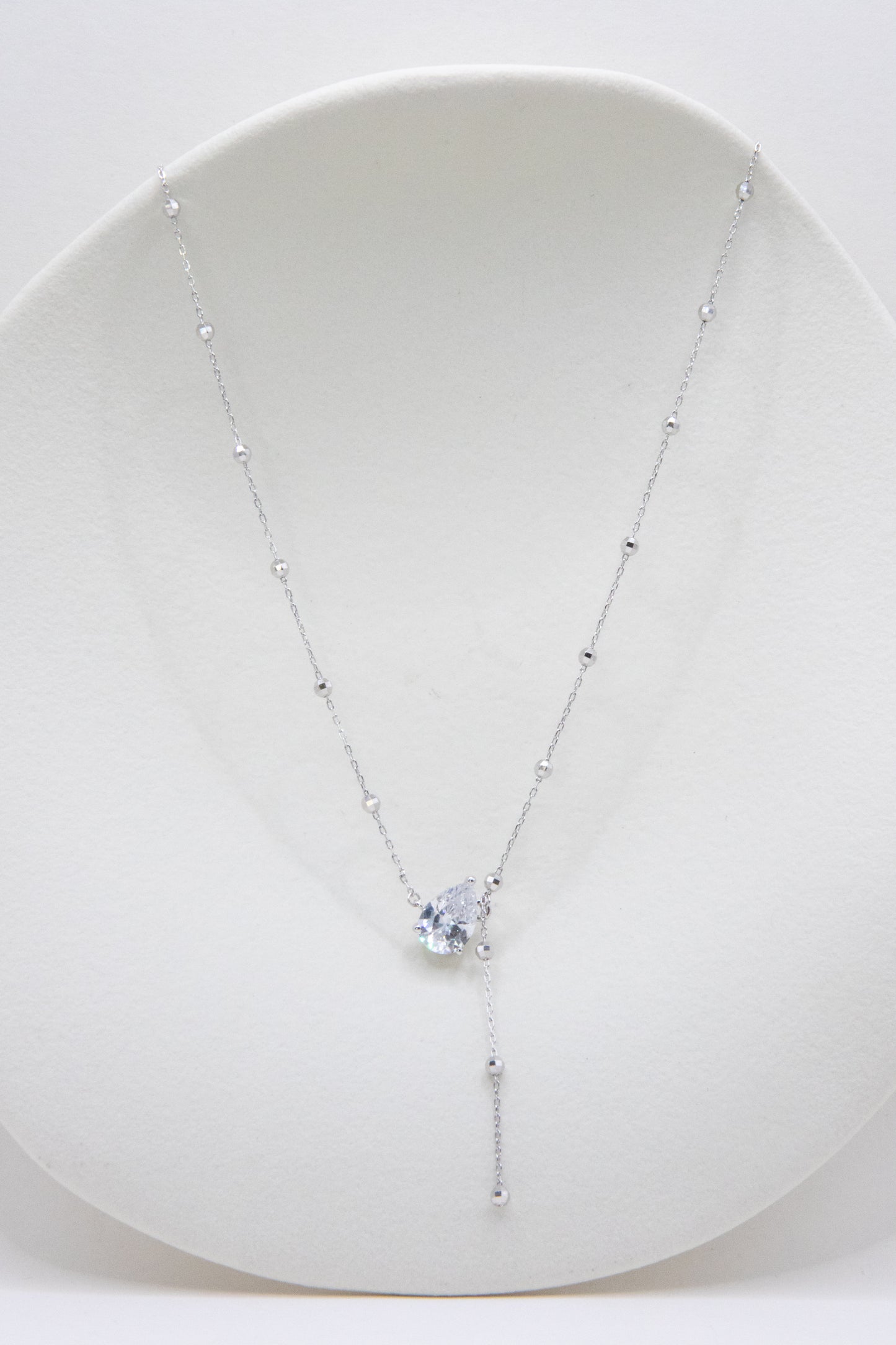 Sparkling silver necklace-Drop