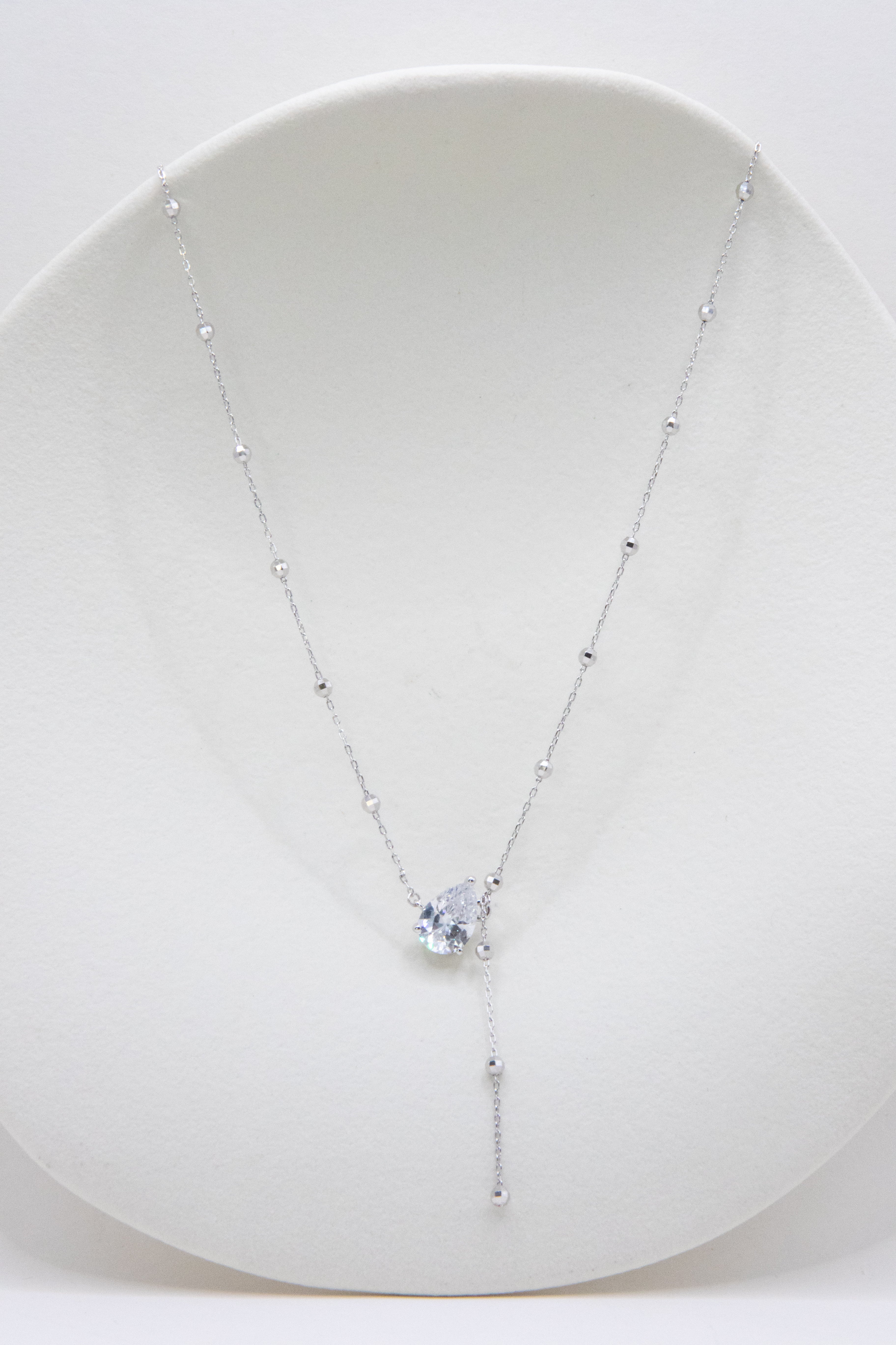 Sparkling silver necklace-Drop
