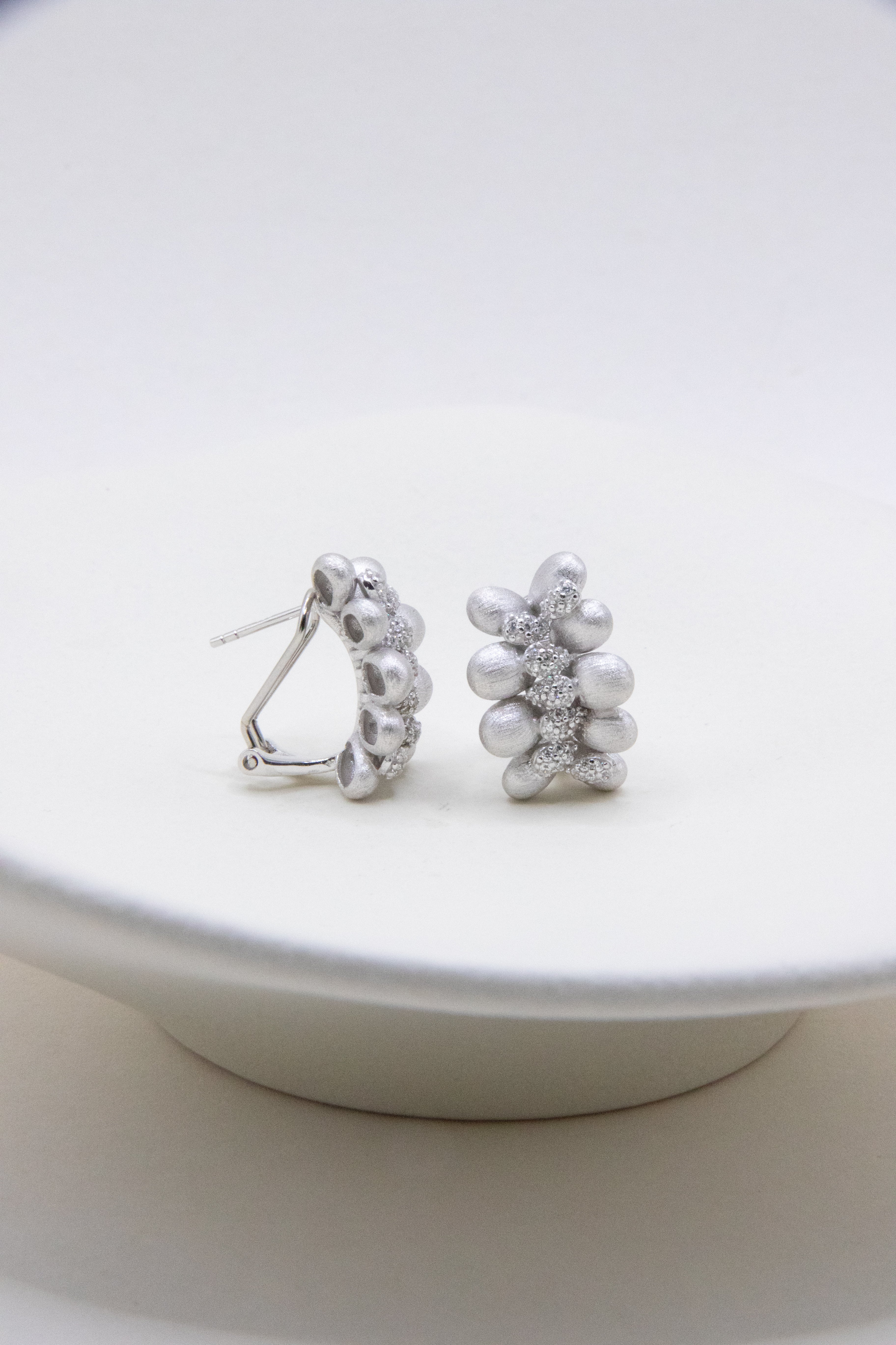 Midnight Flowers-Fine silver earrings
