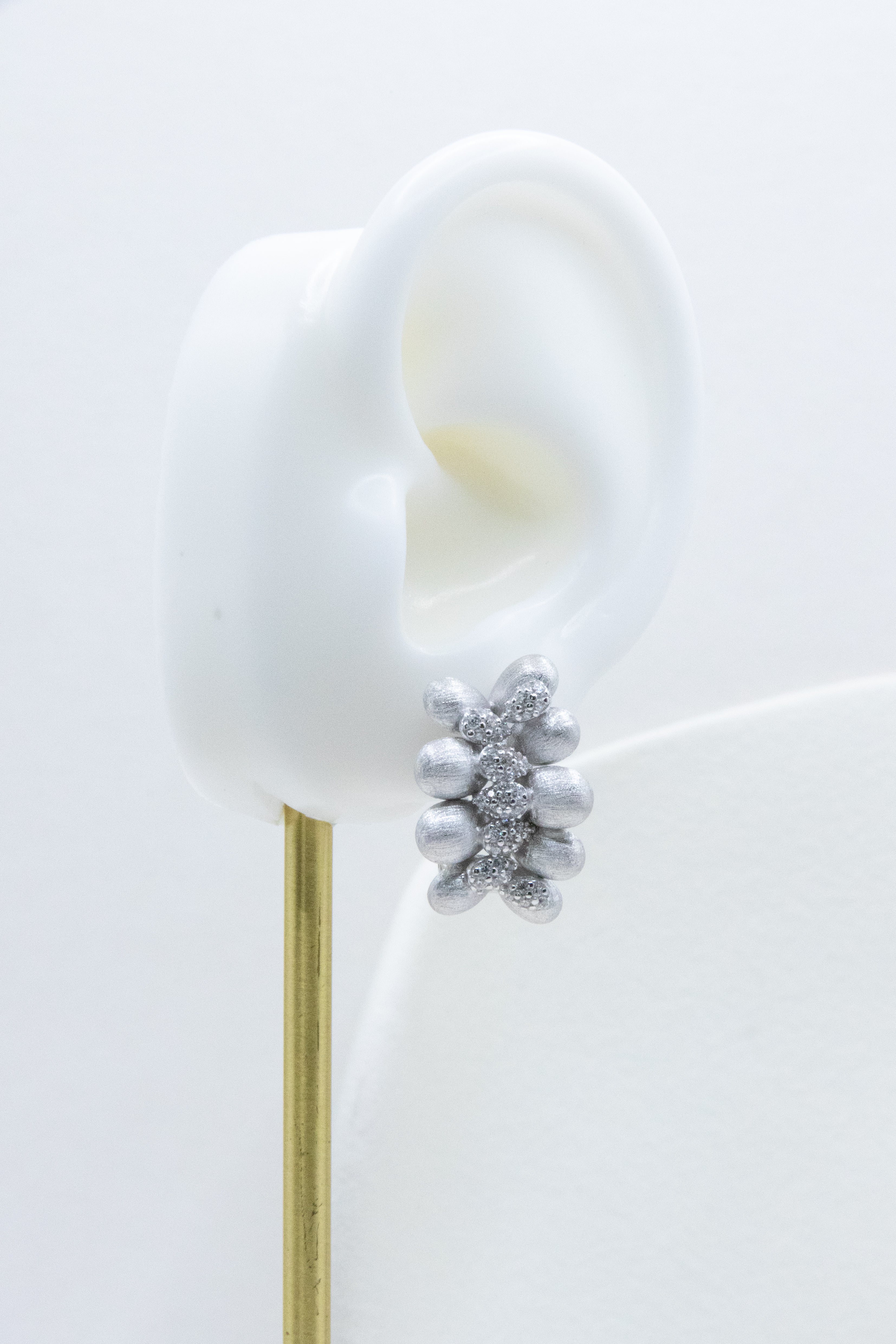Midnight Flowers-Fine silver earrings