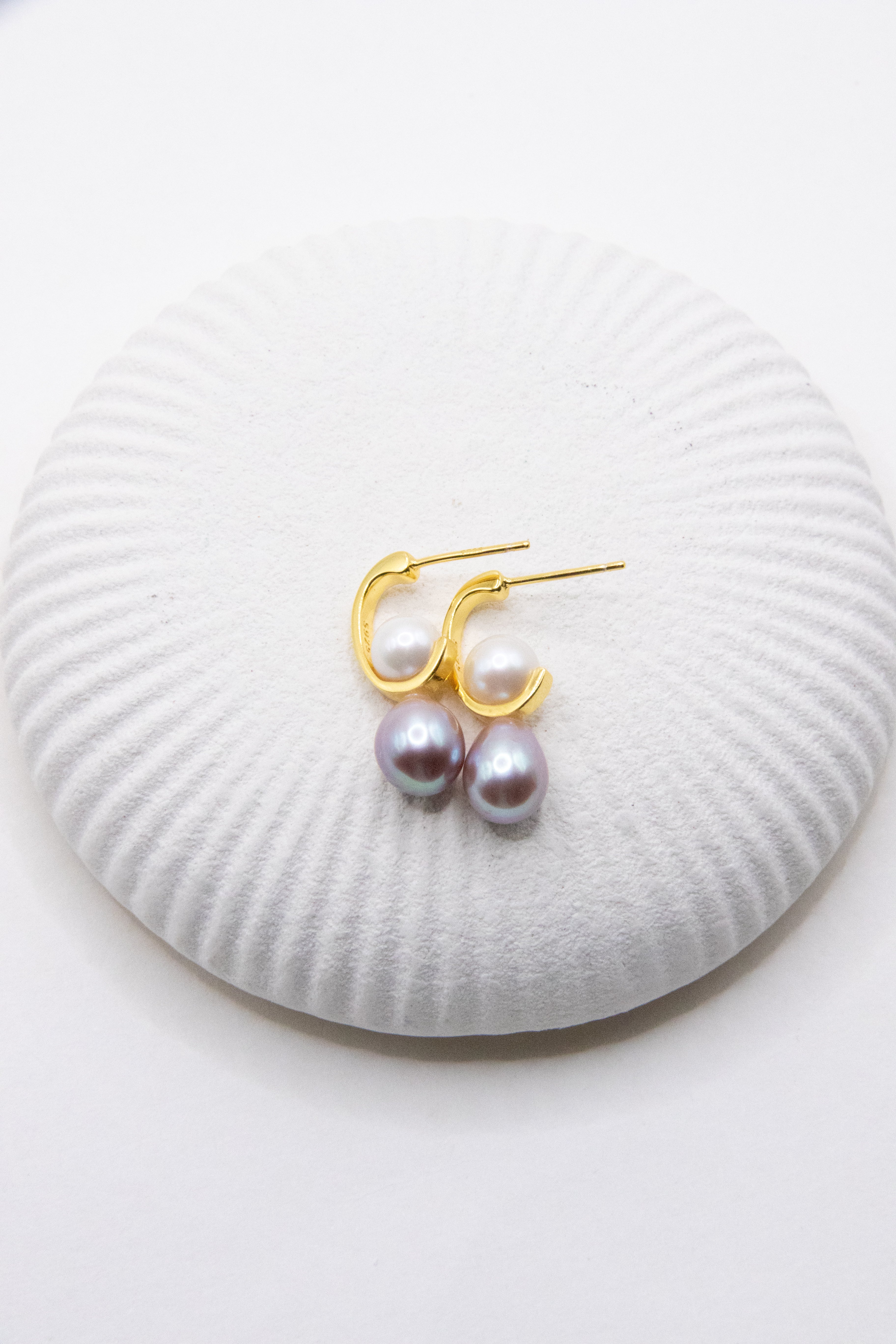 Everyday colorful seedless pearl ear studs