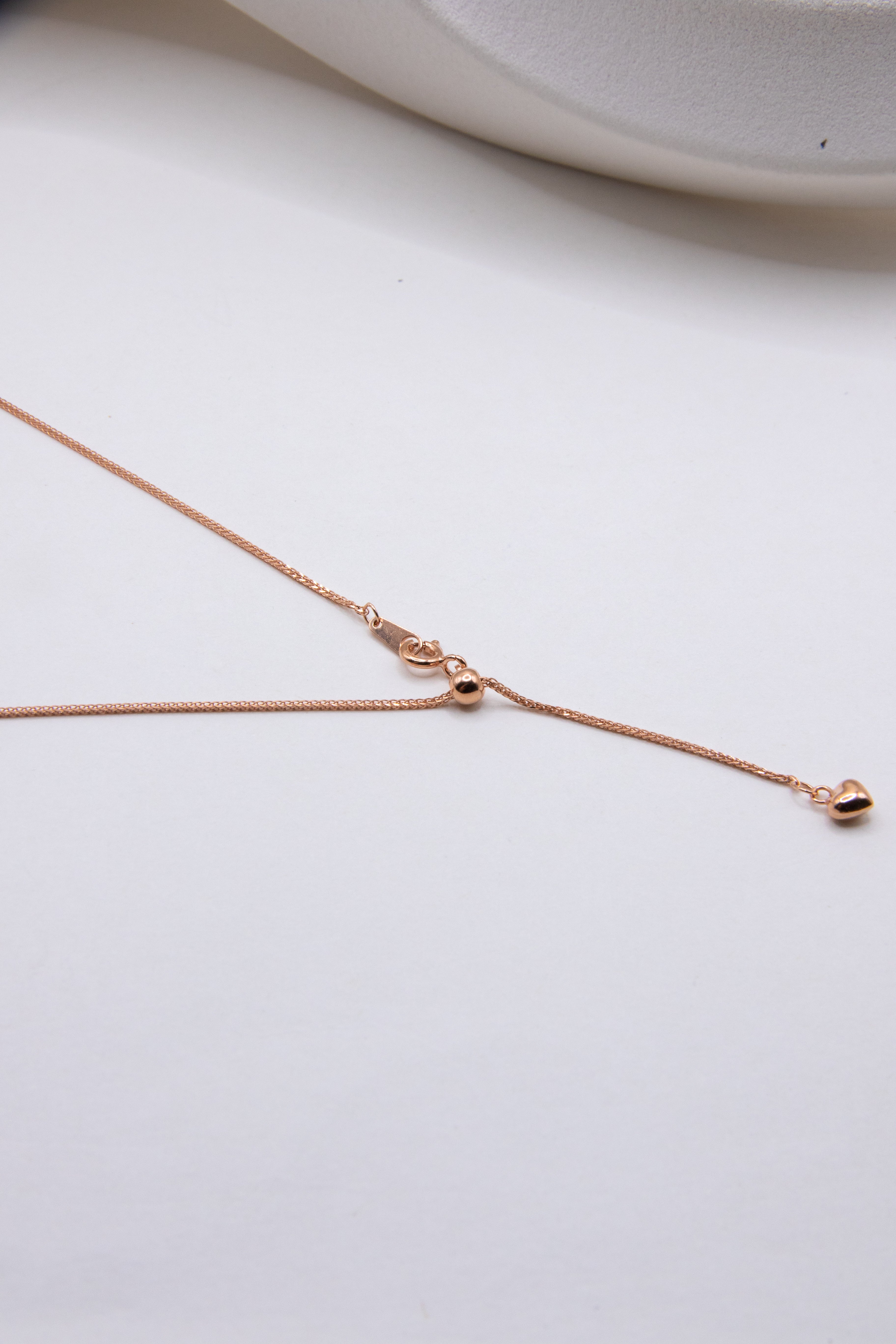 Metallic Rose Baroque Pearl Necklace – High-Luster Natural Freshwater Pearl on Adjustable Rose Gold Chain