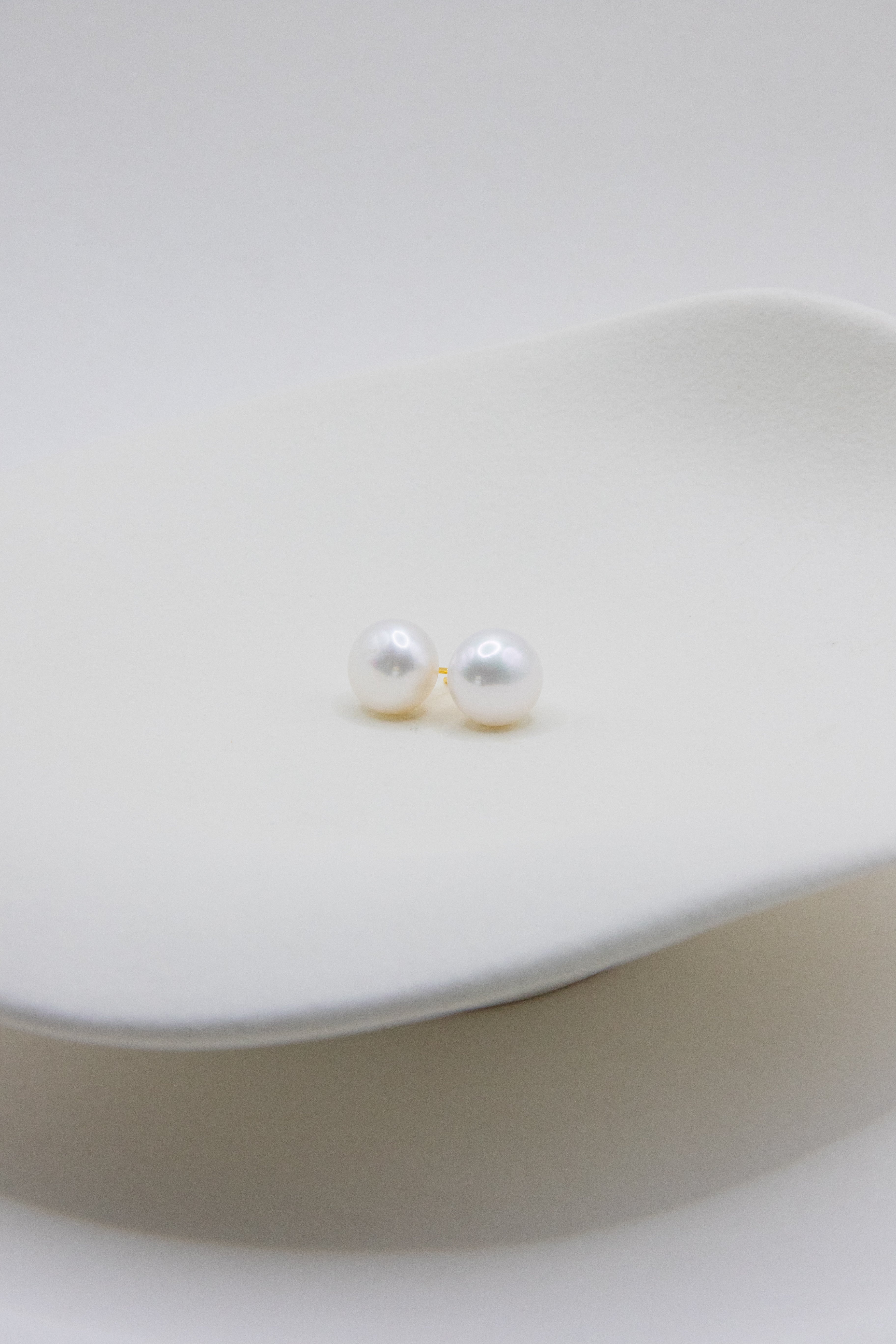 Everyday Pearl Stud Earrings – White & Natural Purple Freshwater Pearls