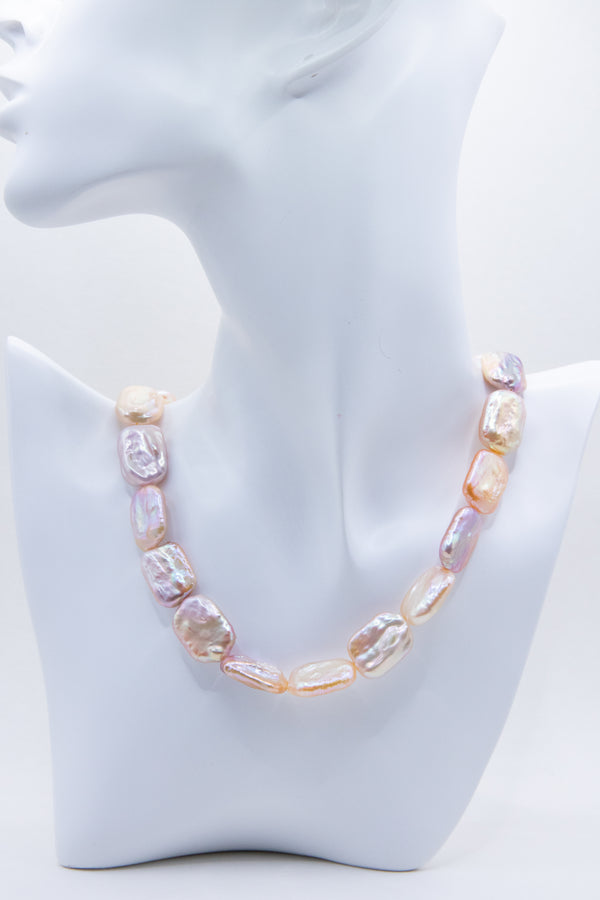 Candy Square Pearl Necklace & Bracelet Set