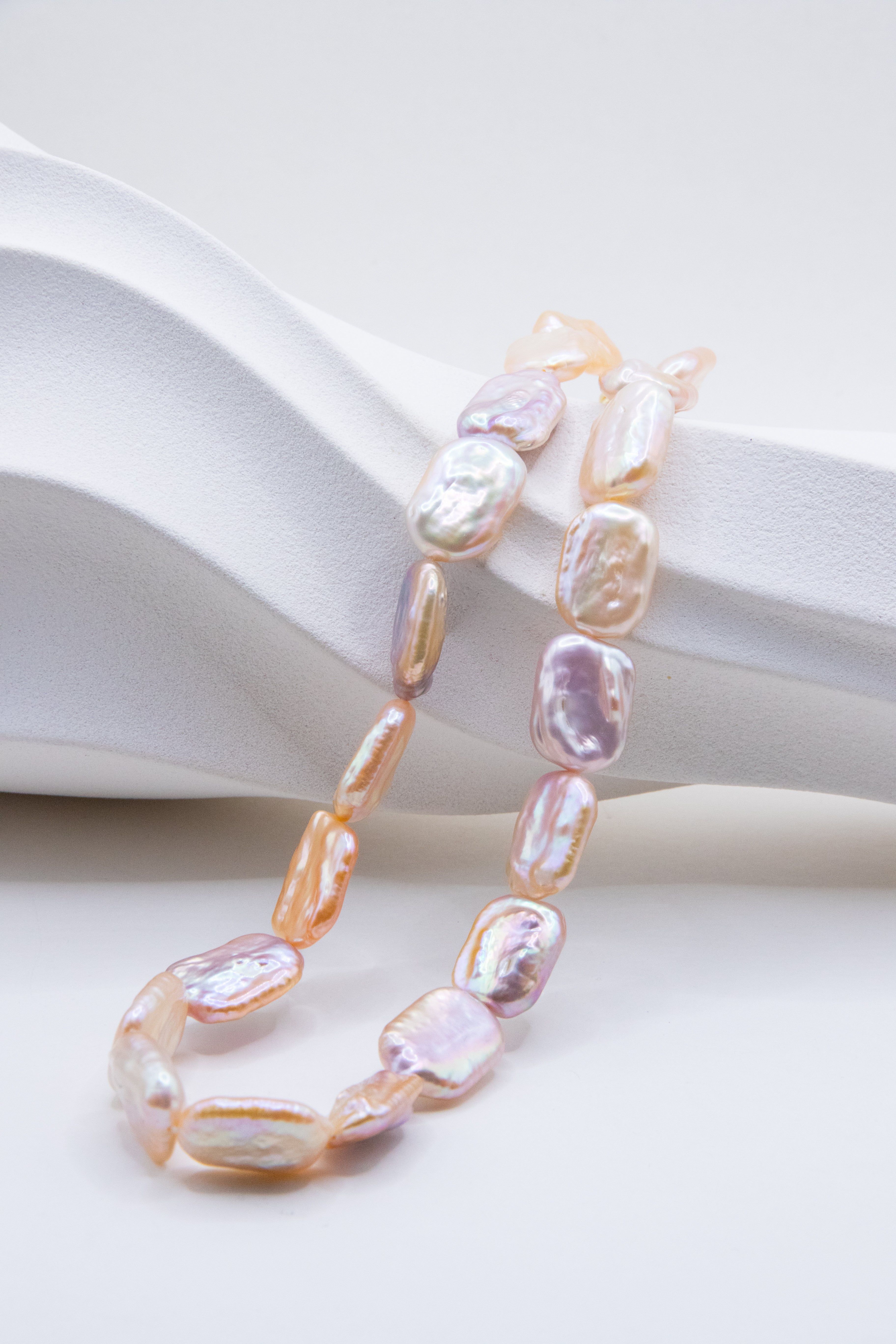 Candy Square Pearl Necklace & Bracelet Set