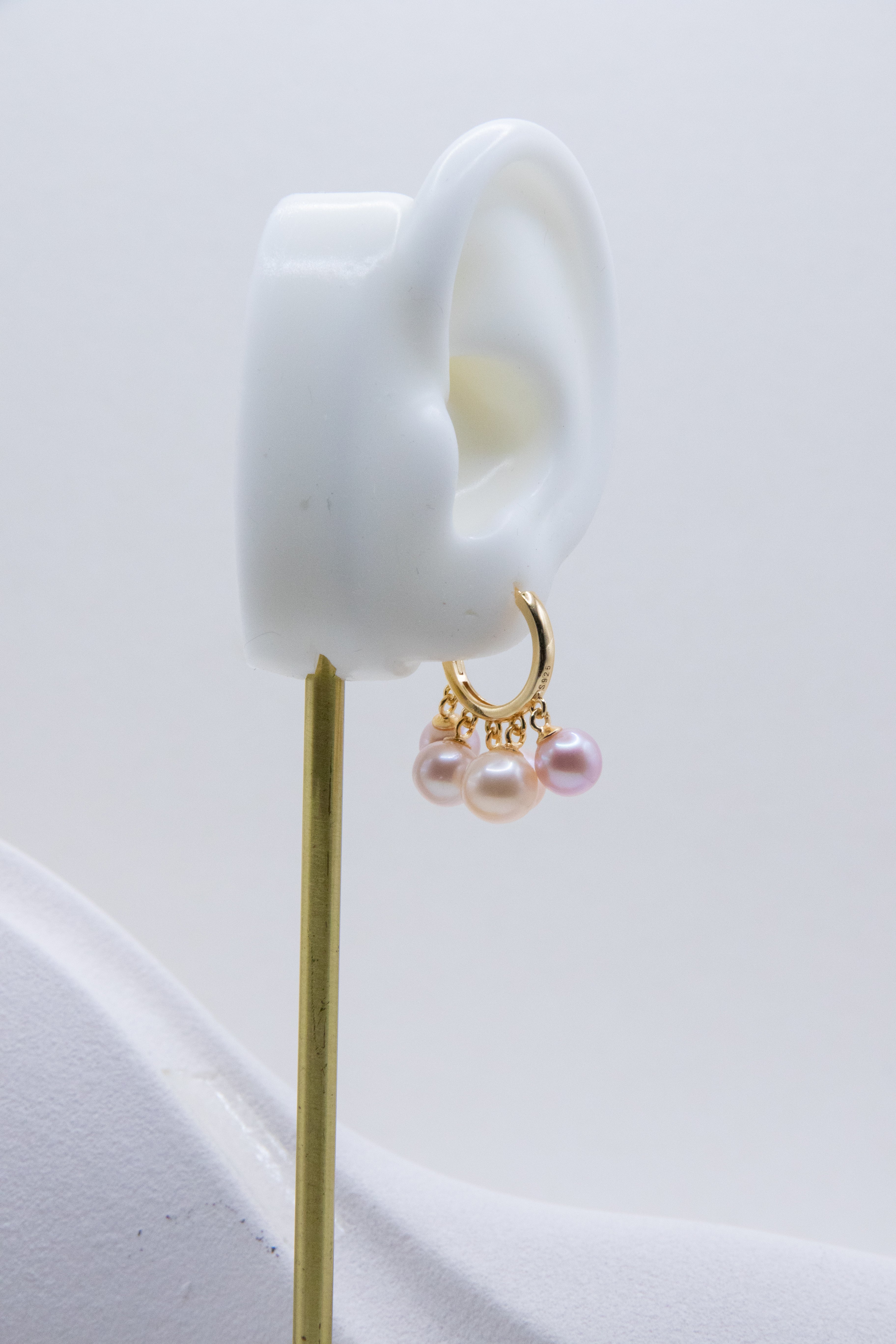 Dancing Earrings – Candy-Colored Freshwater Pearl Drops with Gold-Plated Hoops