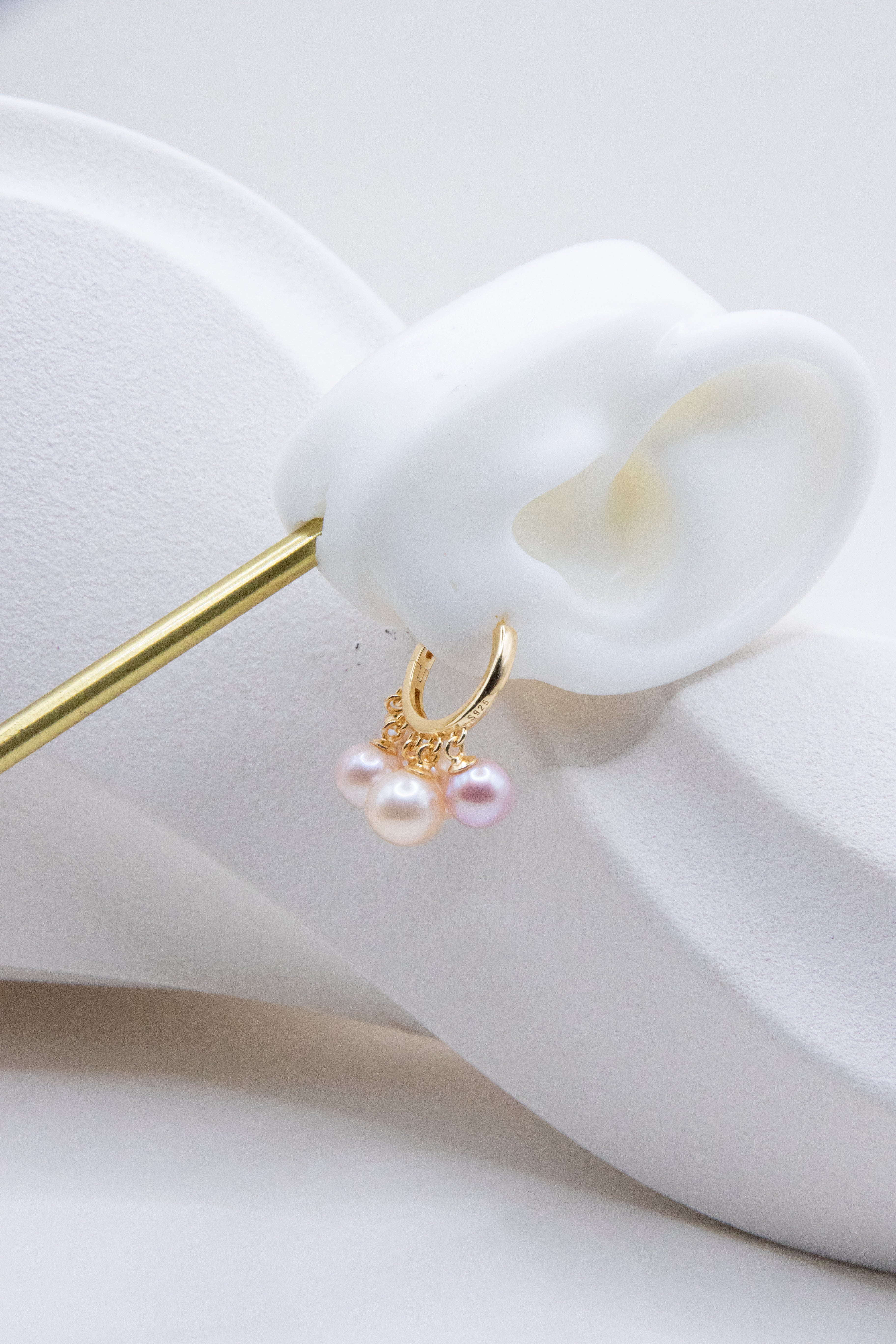 Dancing Earrings – Candy-Colored Freshwater Pearl Drops with Gold-Plated Hoops