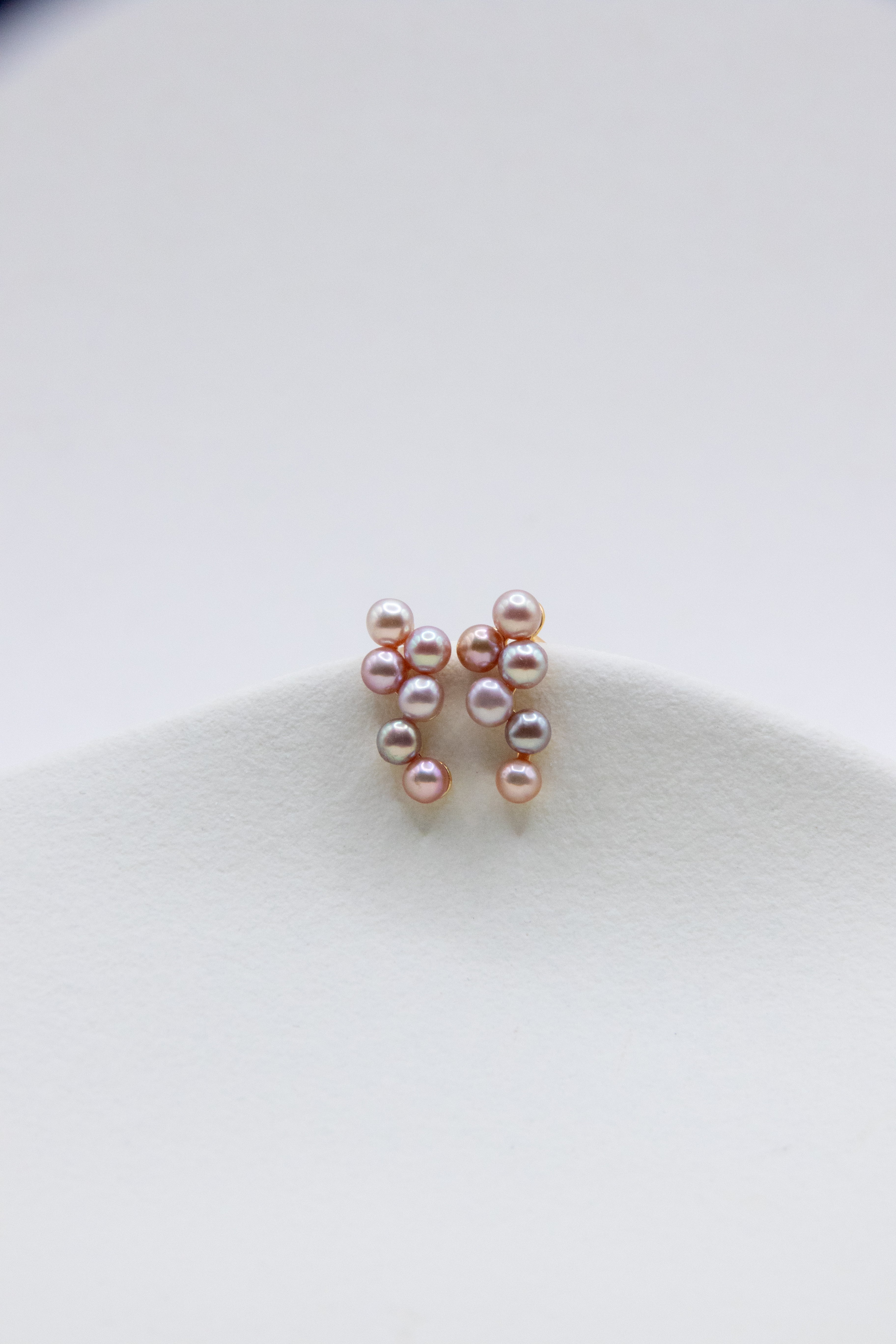 Grape Mini Pearl Earrings – 12 Tiny Freshwater Pearls on Gold-Plated Silver Studs