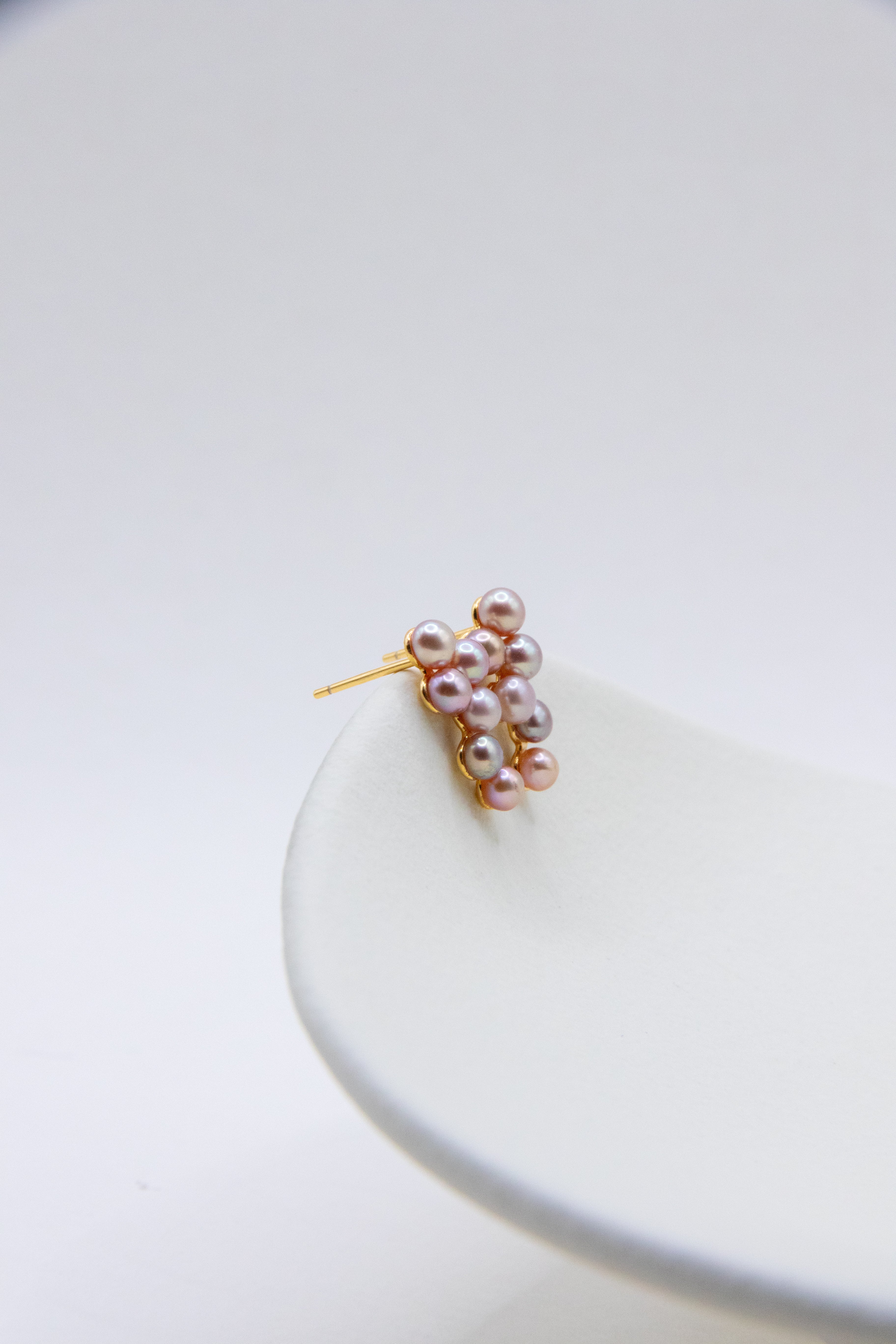 Grape Mini Pearl Earrings – 12 Tiny Freshwater Pearls on Gold-Plated Silver Studs