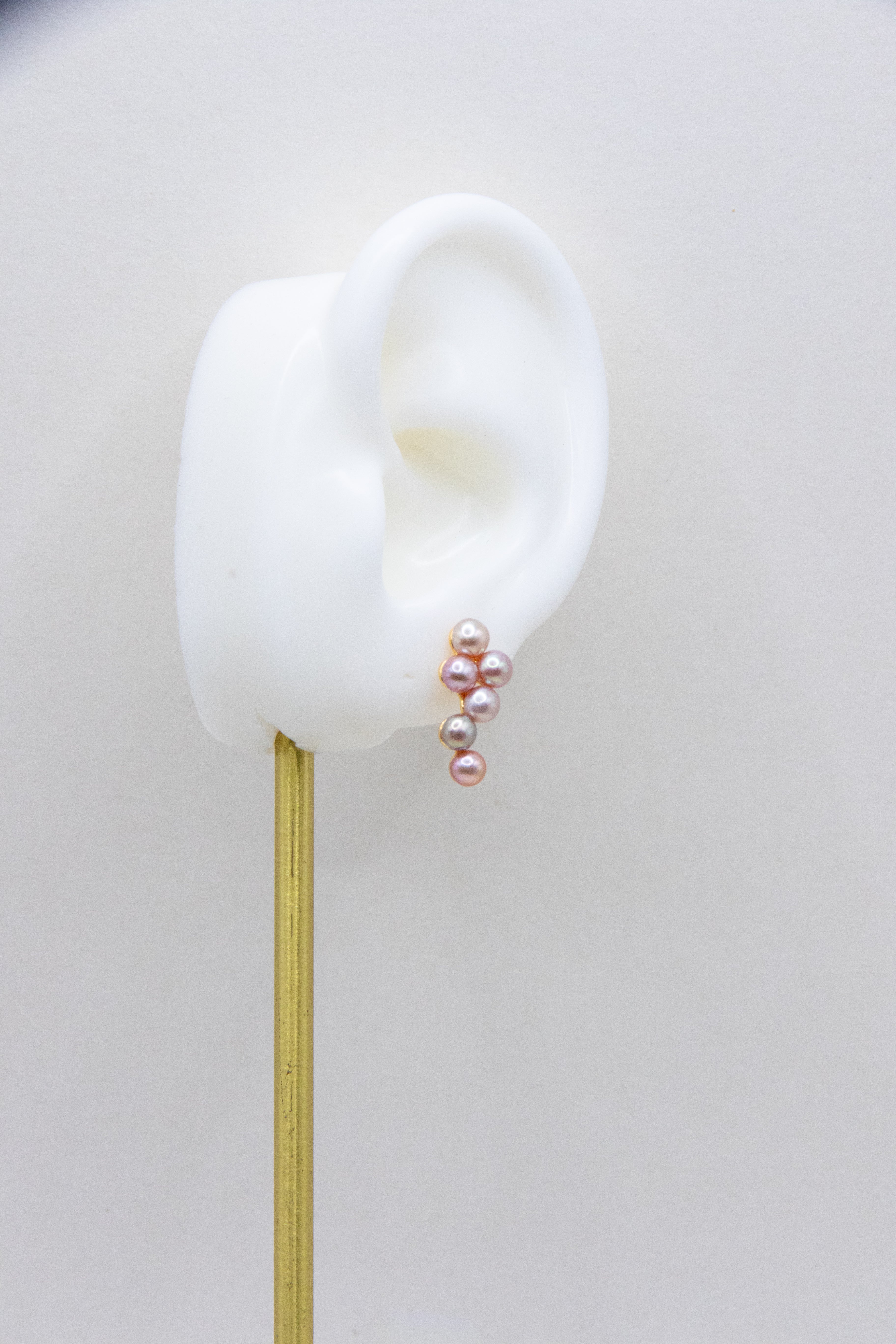 Grape Mini Pearl Earrings – 12 Tiny Freshwater Pearls on Gold-Plated Silver Studs