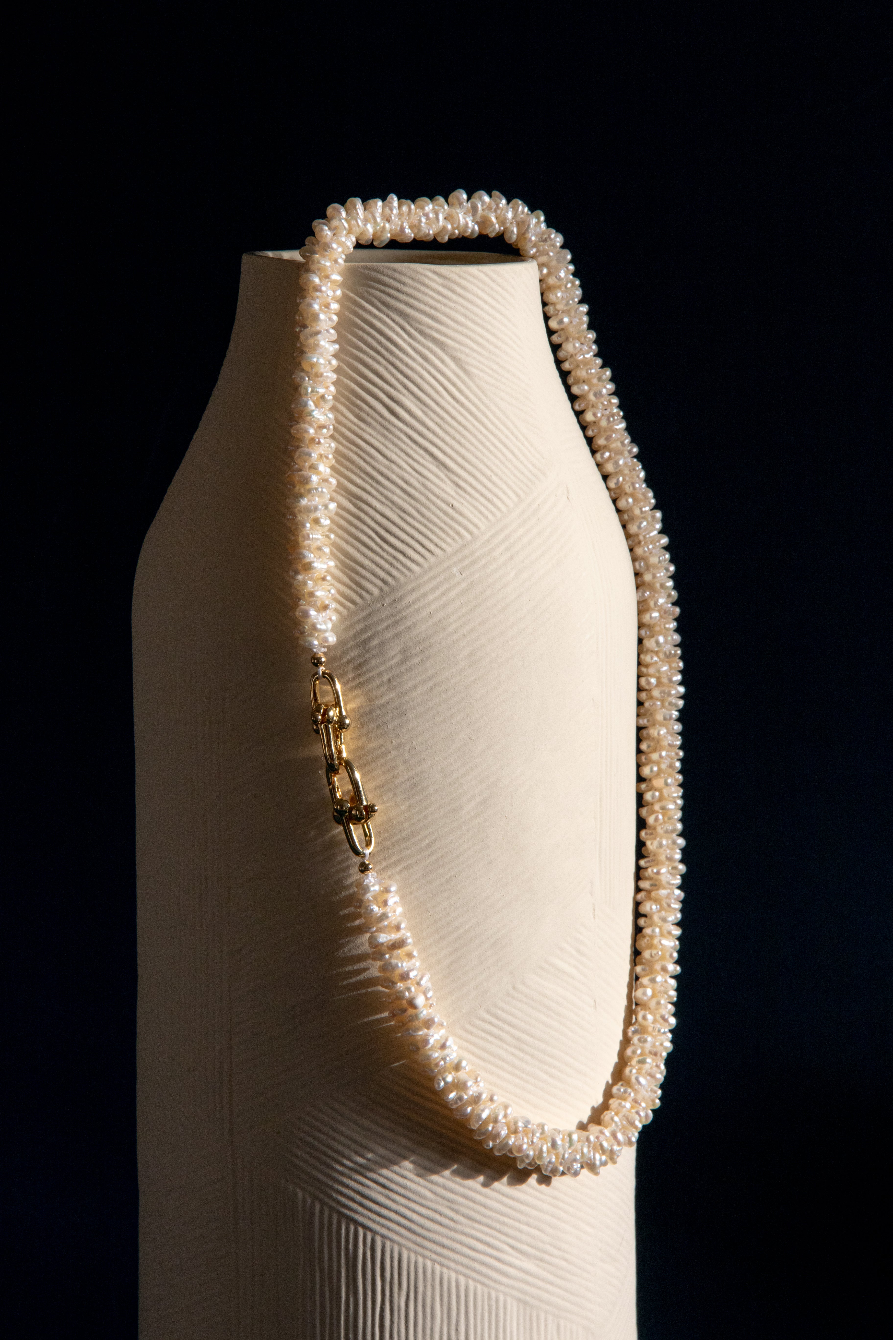 Handwoven Mini Seed Pearl Necklace – Classic & Contemporary Elegance