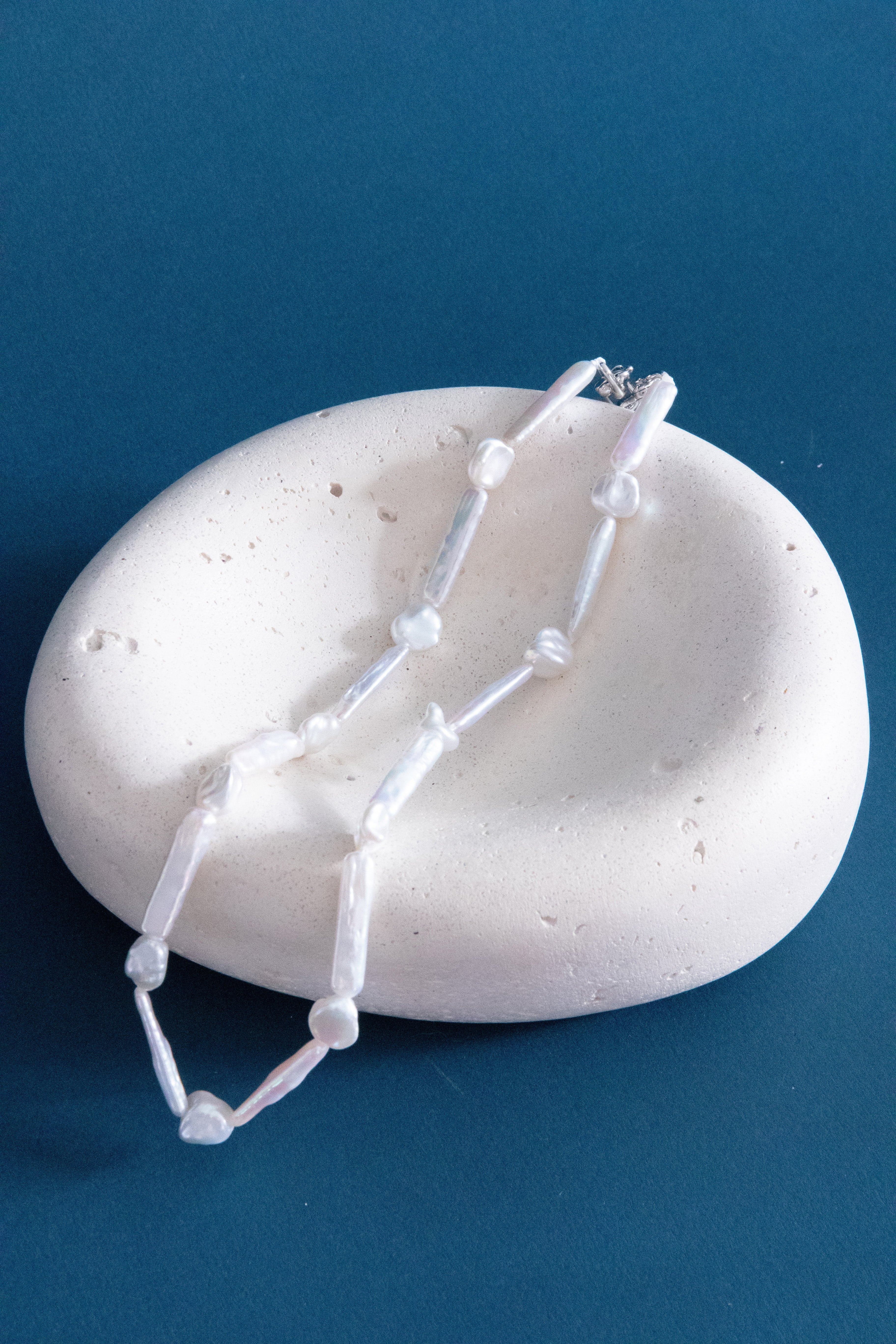 Snow White Set – Long Stick Pearls & "Silver Nugget" Baroque Pearls