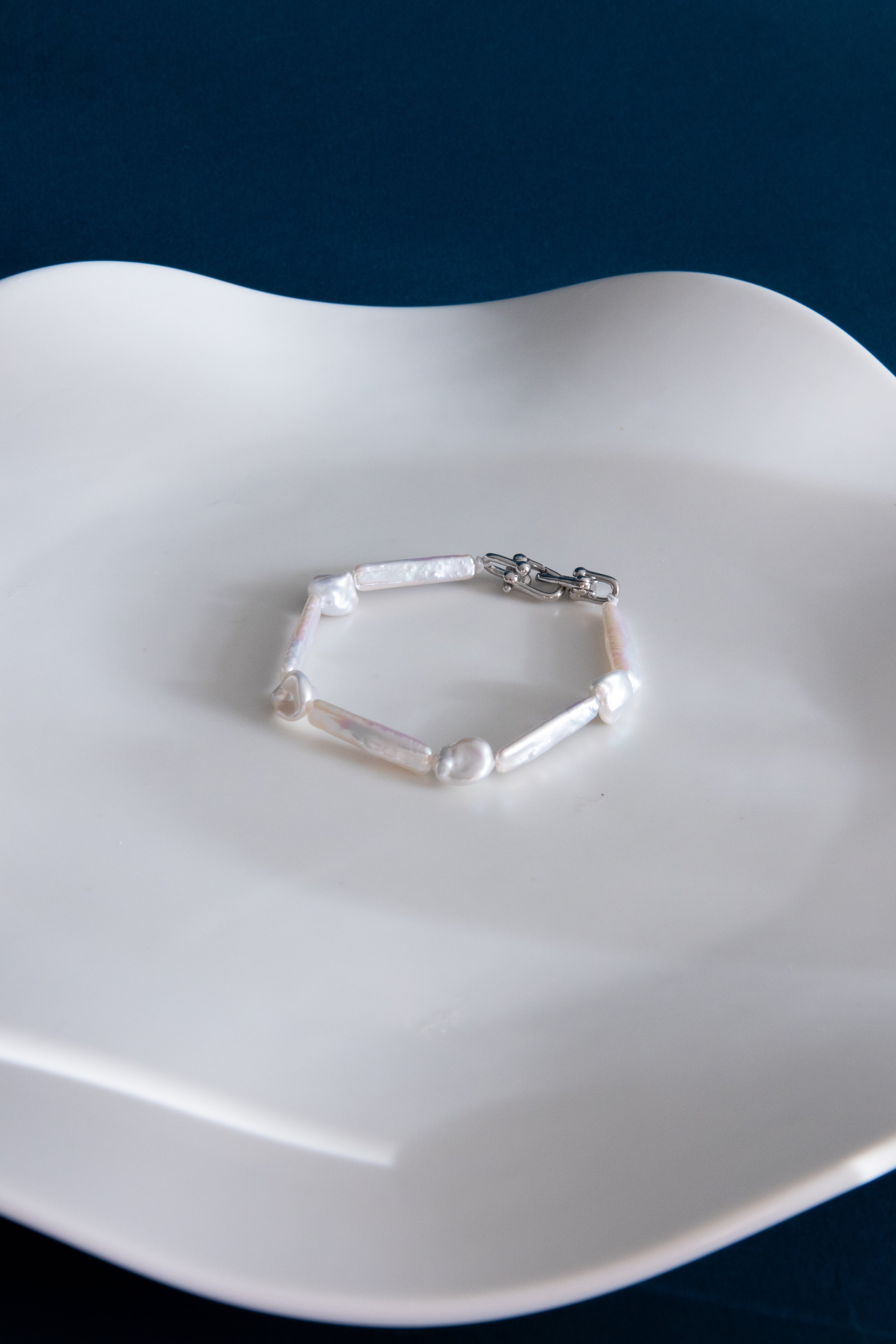 Snow White Set – Long Stick Pearls & "Silver Nugget" Baroque Pearls