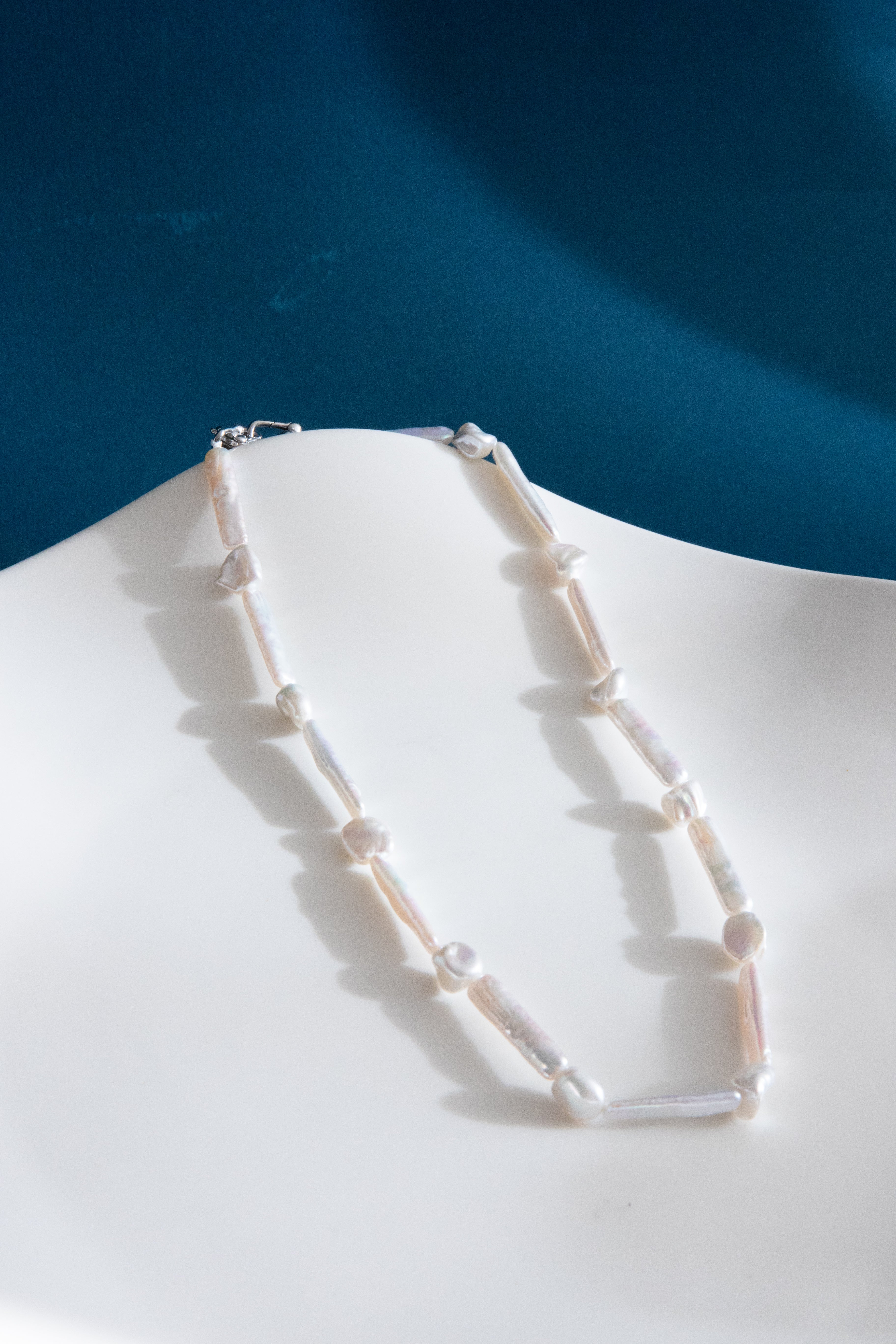 Snow White Set – Long Stick Pearls & "Silver Nugget" Baroque Pearls