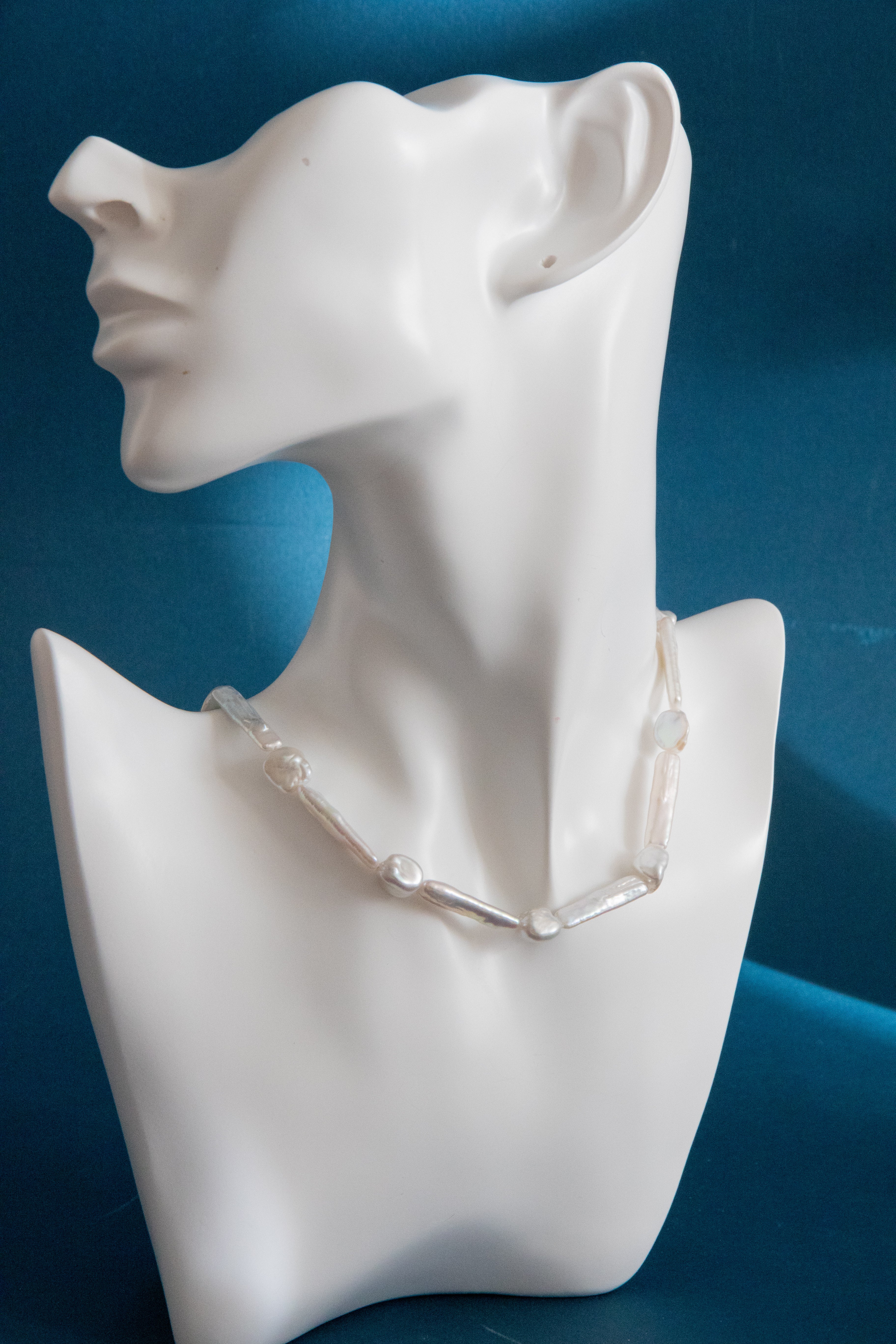 Snow White Set – Long Stick Pearls & "Silver Nugget" Baroque Pearls