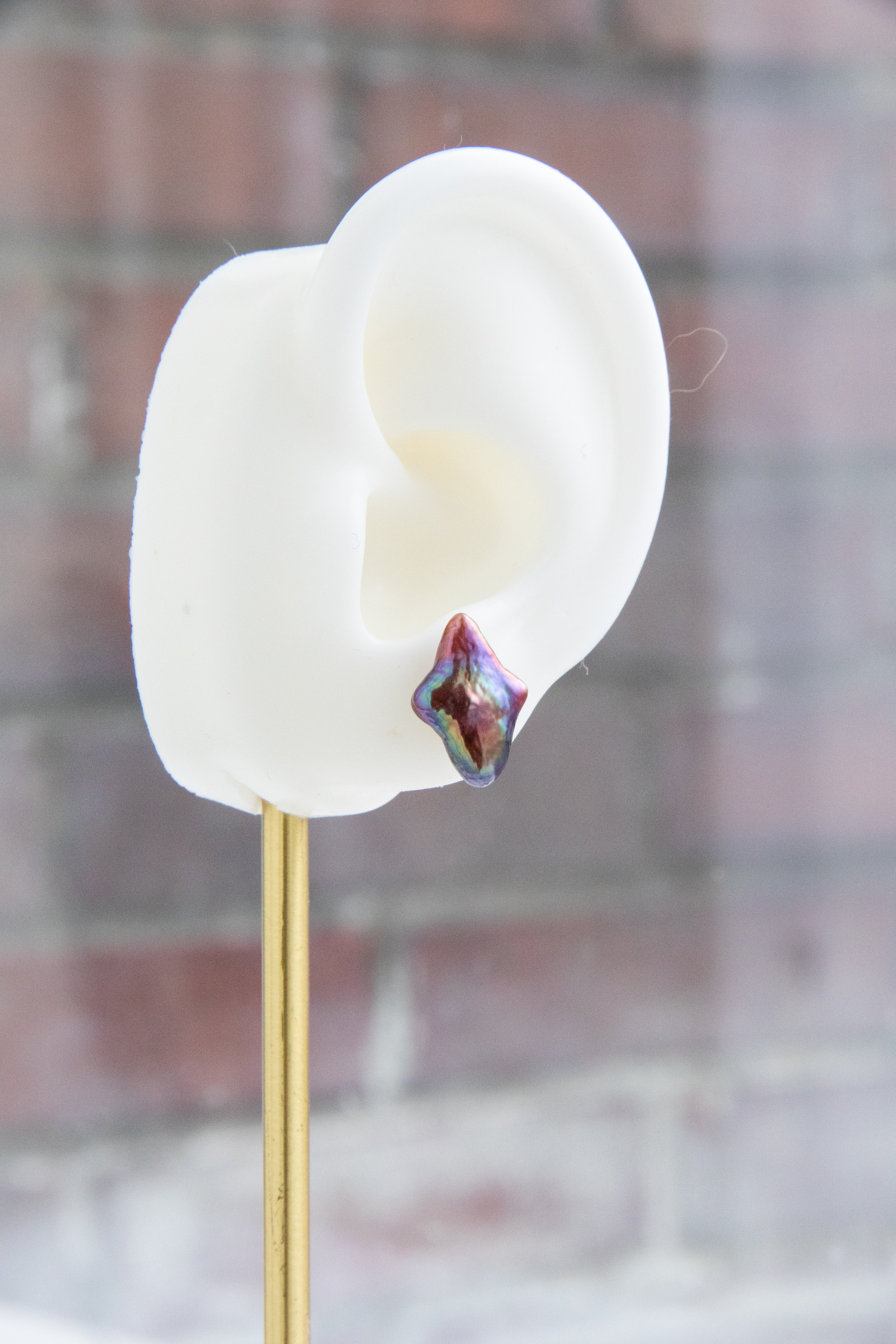 Aurora Purple-Green “Northern Star” Pearl Earrings – Iridescent Magic