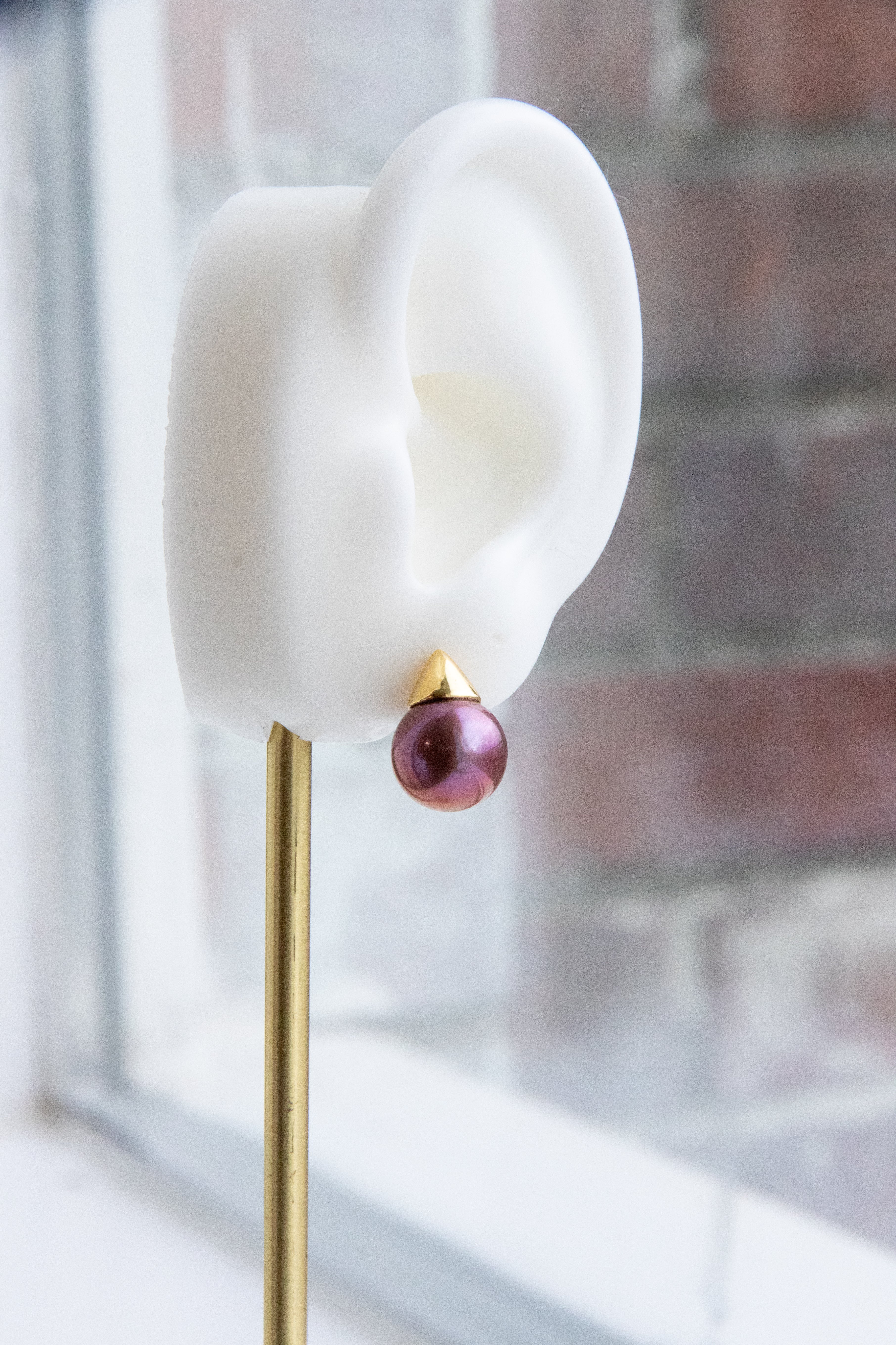 Dark Chocolate Wine Red Pearl Stud Earrings – 10mm Perfect Rounds