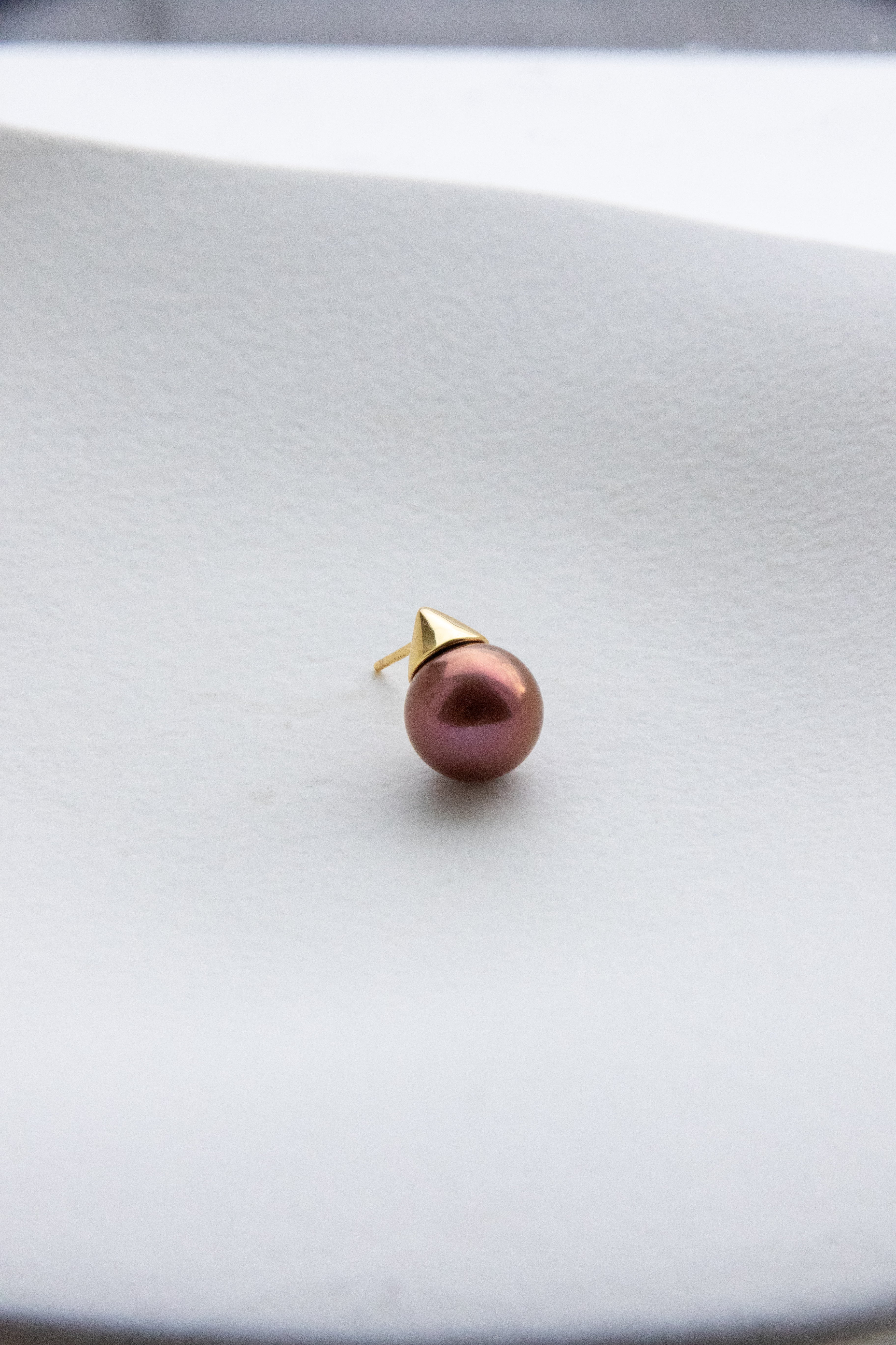 Dark Chocolate Wine Red Pearl Stud Earrings – 10mm Perfect Rounds
