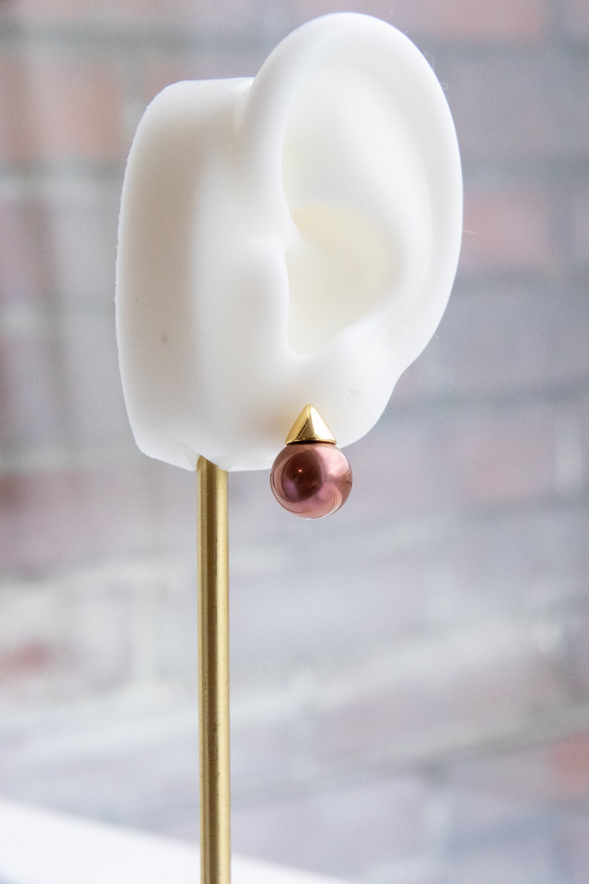 Dark Chocolate Wine Red Pearl Stud Earrings – 10mm Perfect Rounds