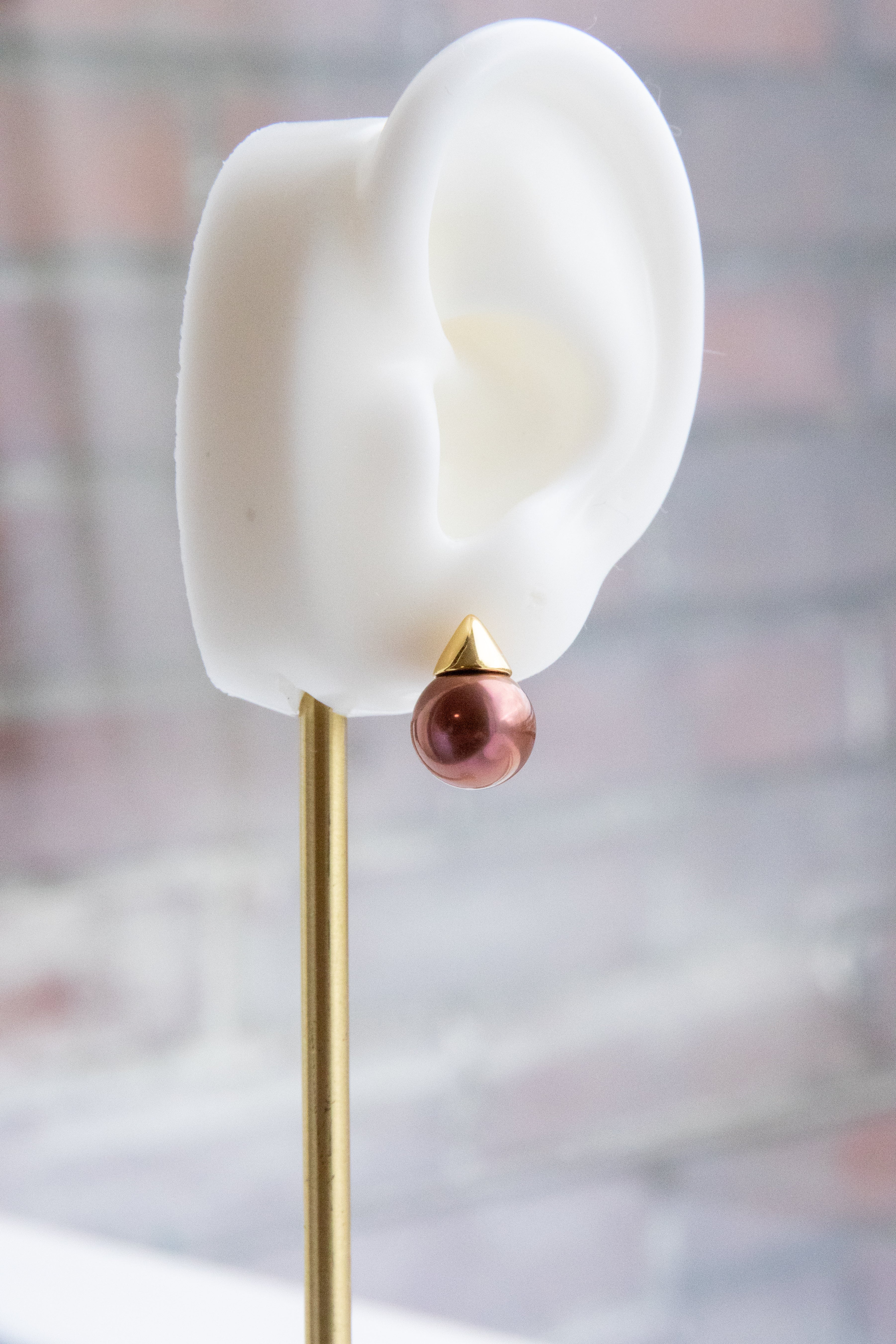 Dark Chocolate Wine Red Pearl Stud Earrings – 10mm Perfect Rounds