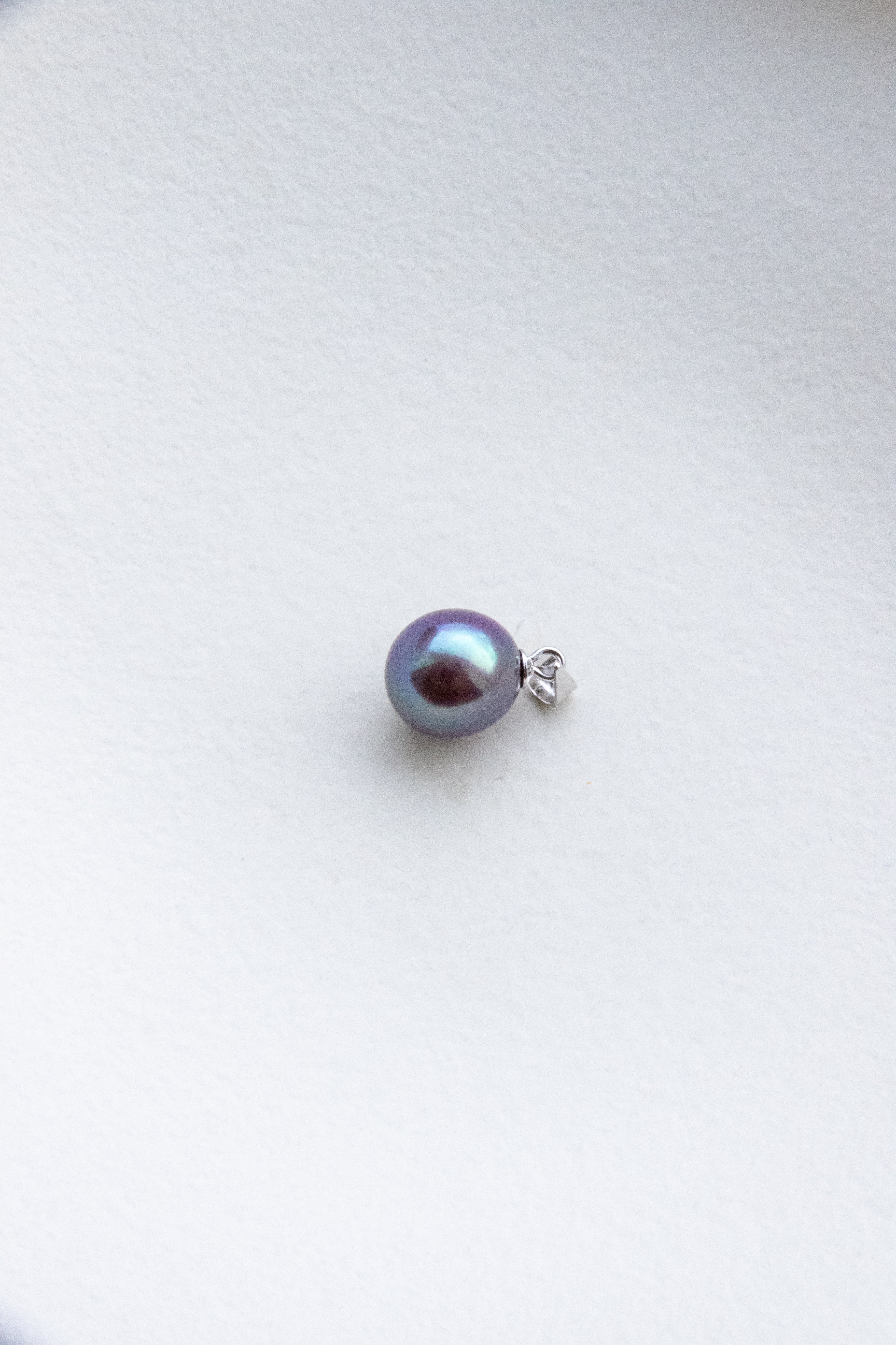 Deep Blue-Purple Baroque Pearl Pendant – 10mm Near Drop Shape | Natural Freshwater Pearl