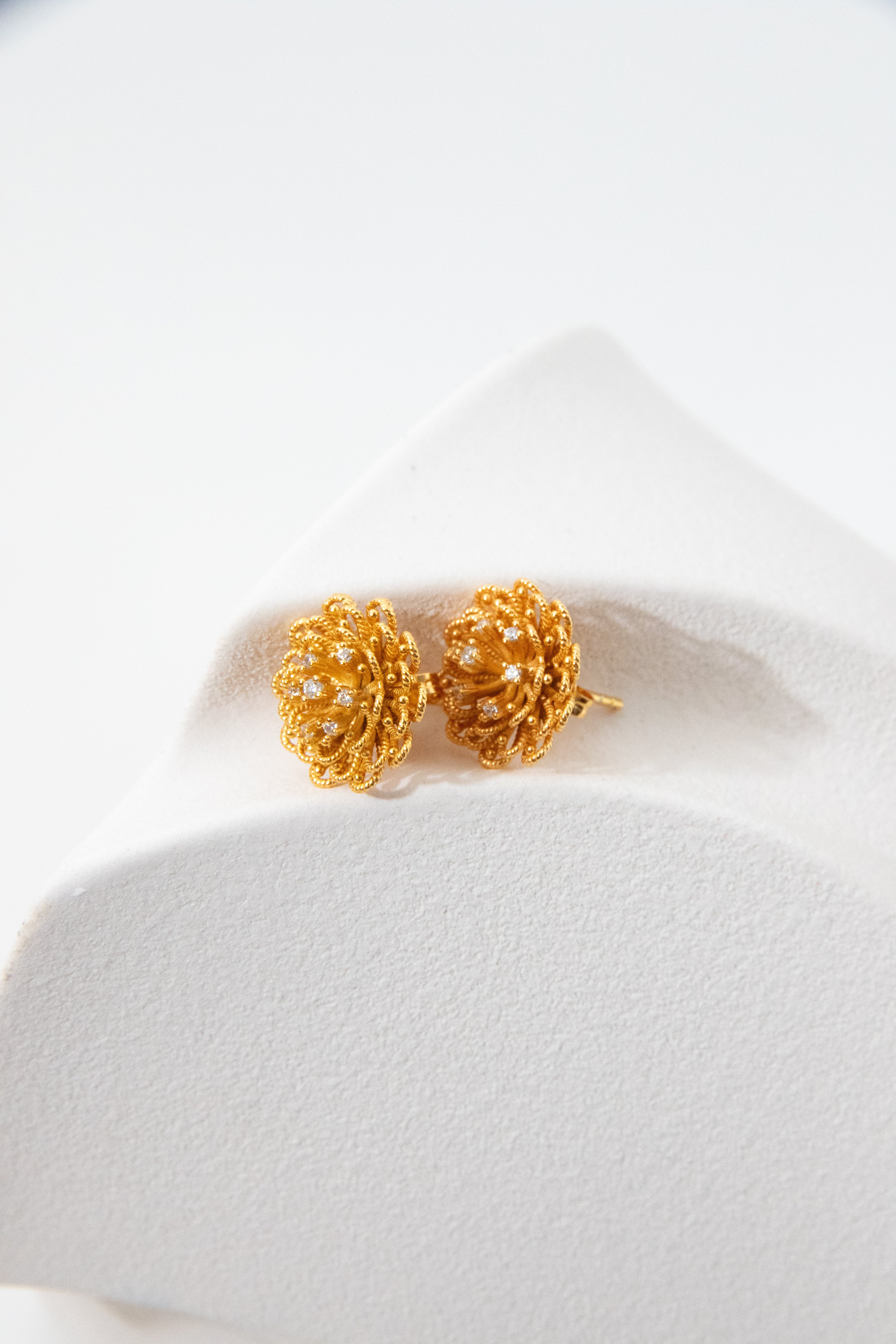 Bloom ear stud-Fine silver curated collection.