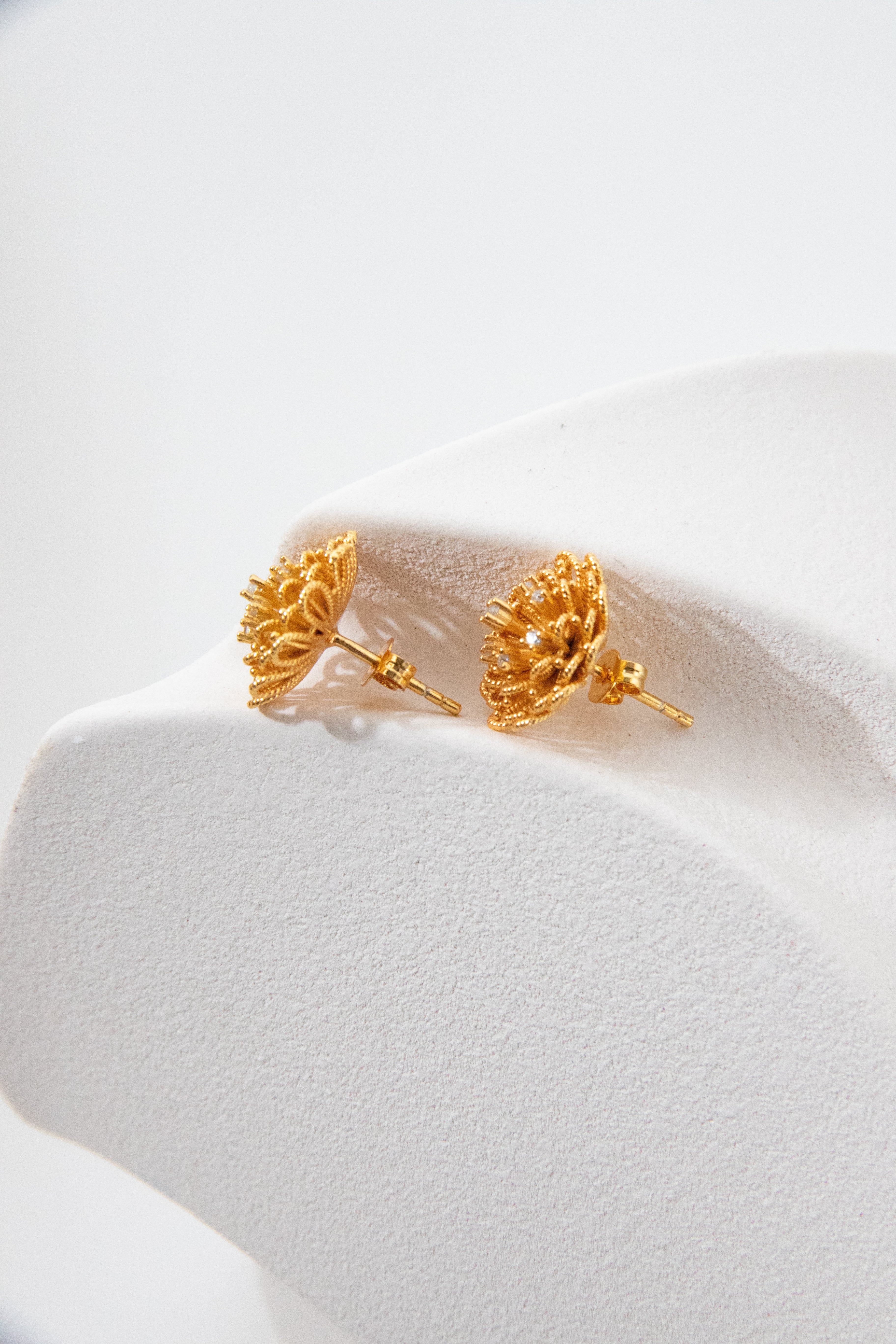 Bloom ear stud-Fine silver curated collection.