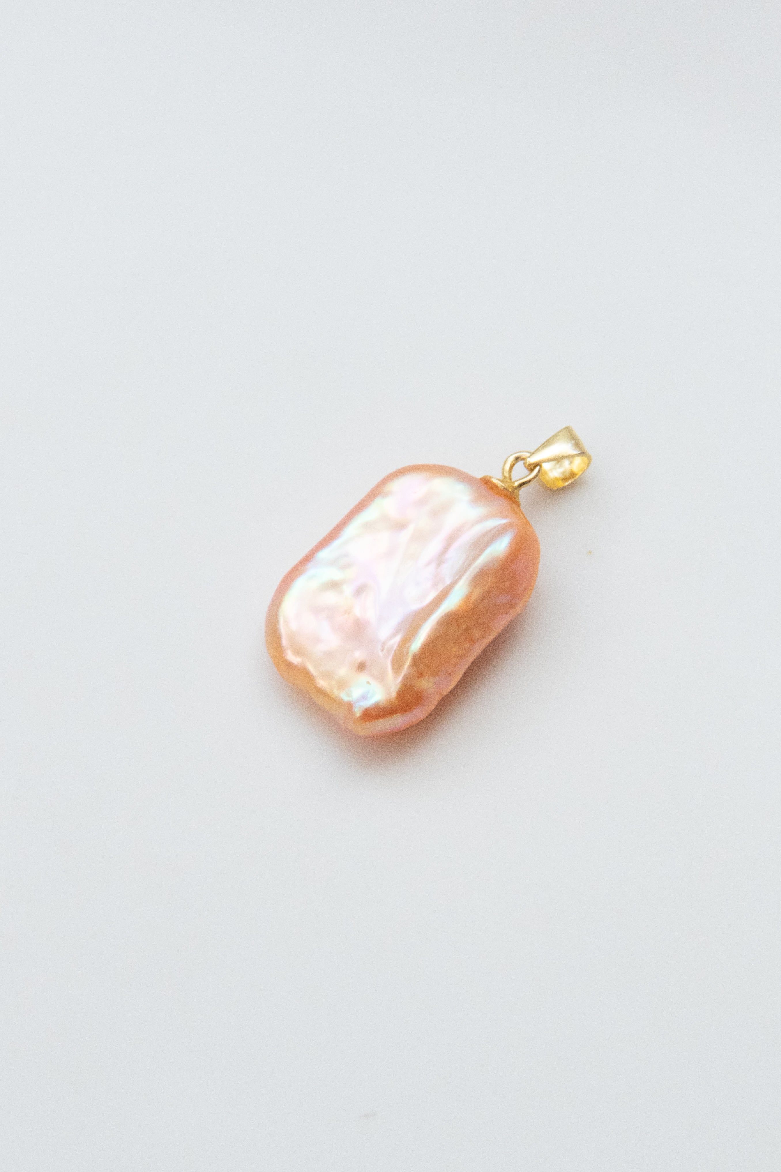 "Warm Orange"-Natural orange pearl jewellery set-Earring + Pendant (With a free necklace)