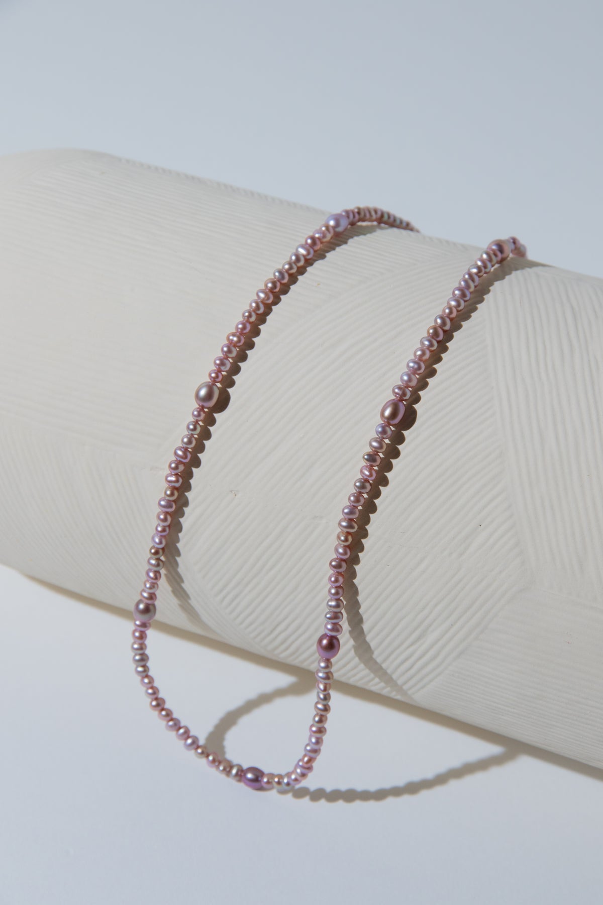Unique mini purple freshwater pearl necklace