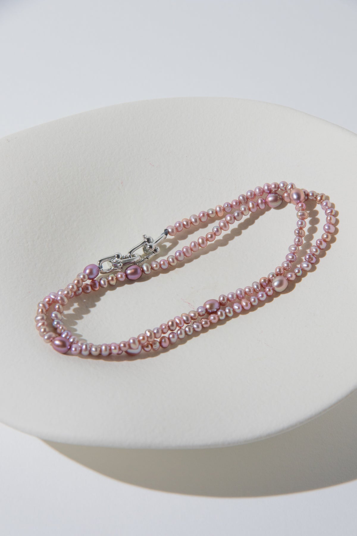 Unique mini purple freshwater pearl necklace