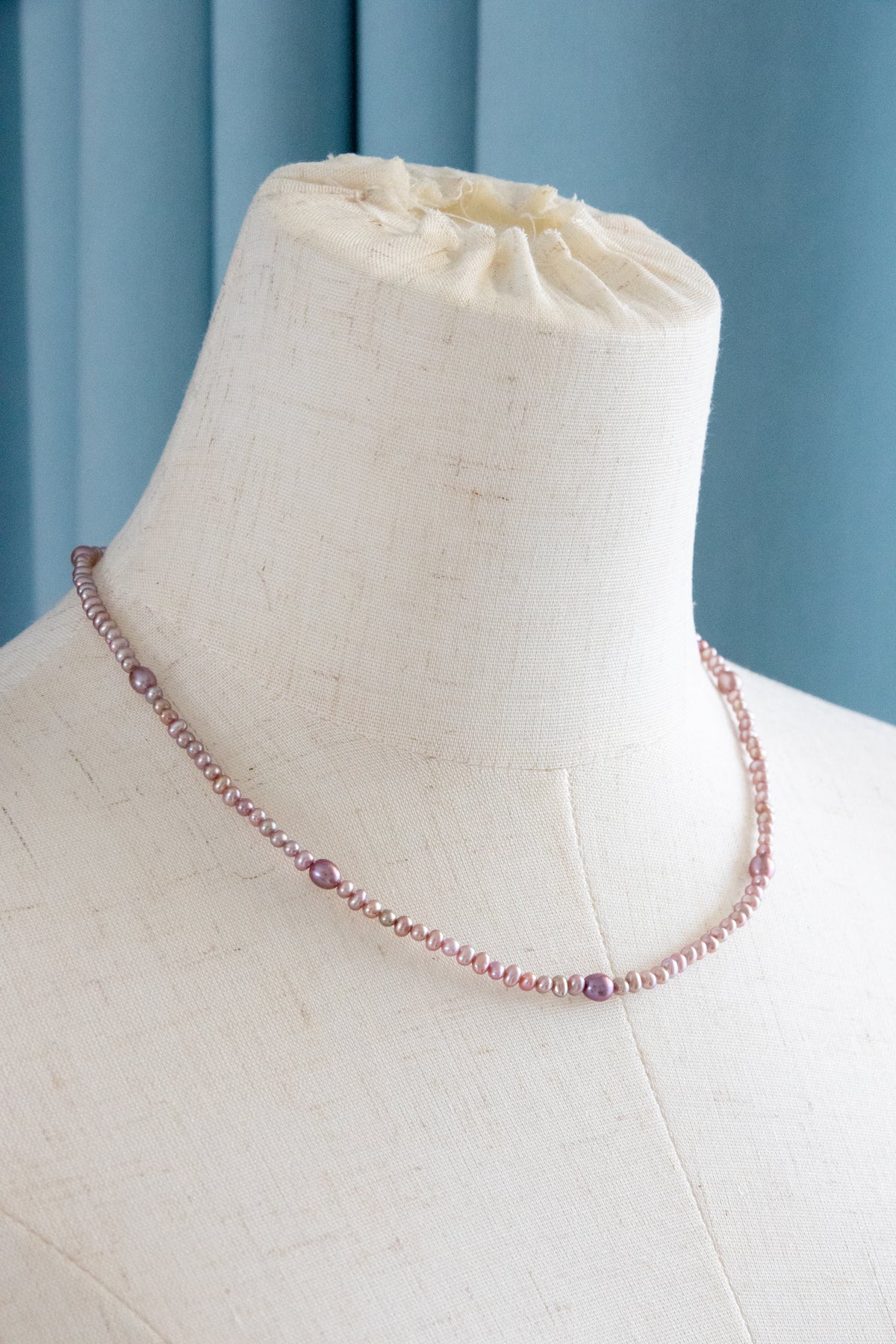 Unique mini purple freshwater pearl necklace