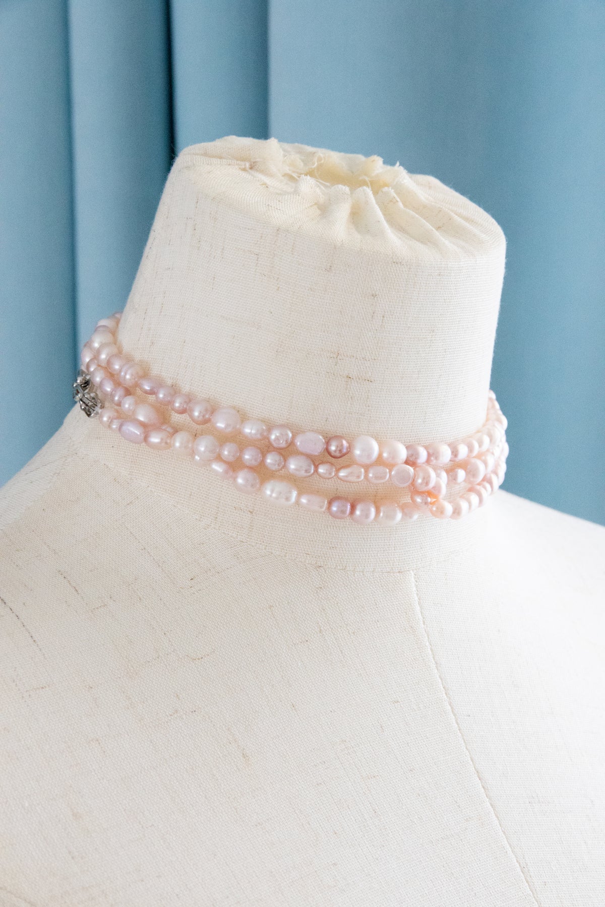 Spring is coming-long natural freshwater pink and white pearls necklace set