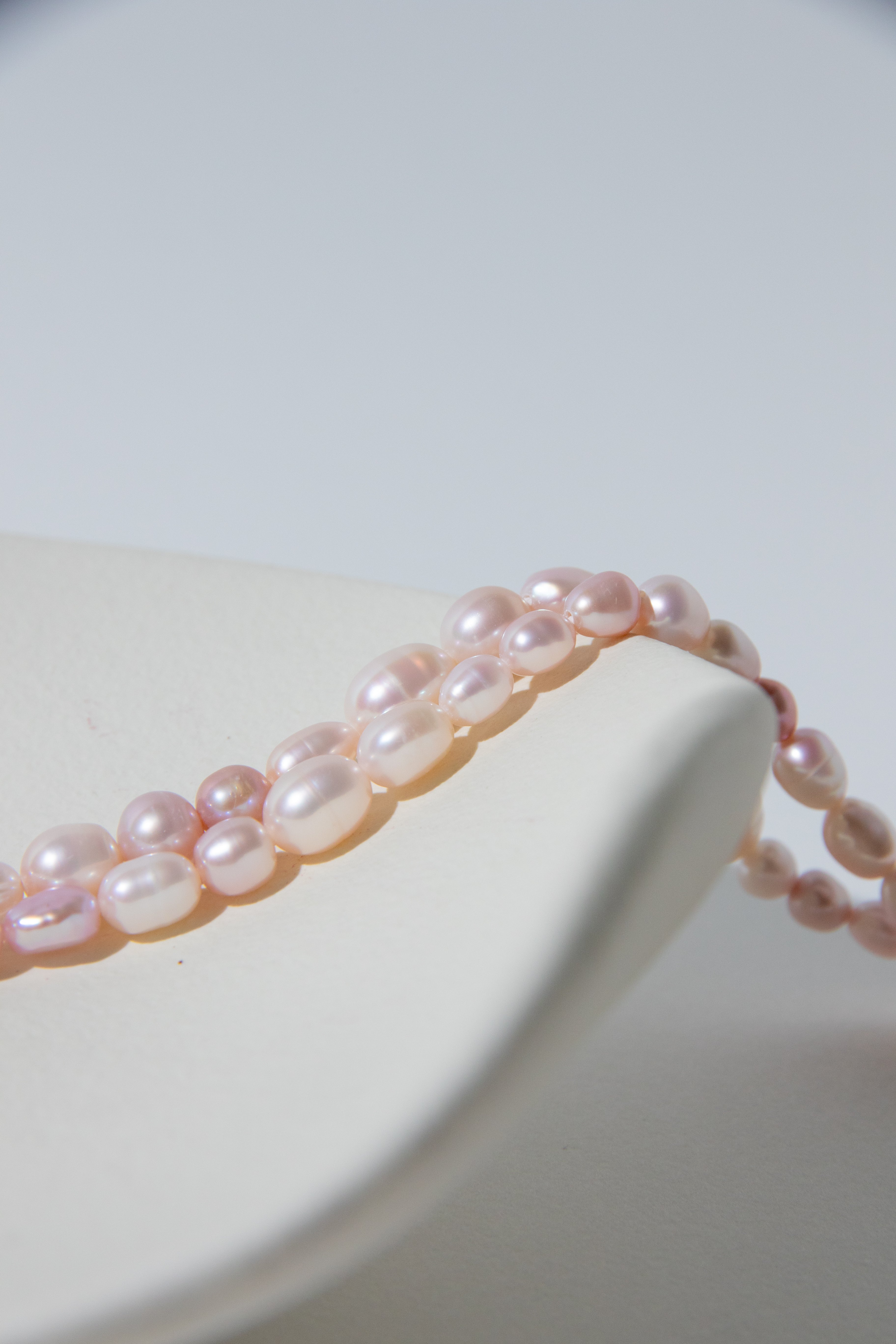 Spring is coming-1.1 meters long natural freshwater pink pearls necklace.