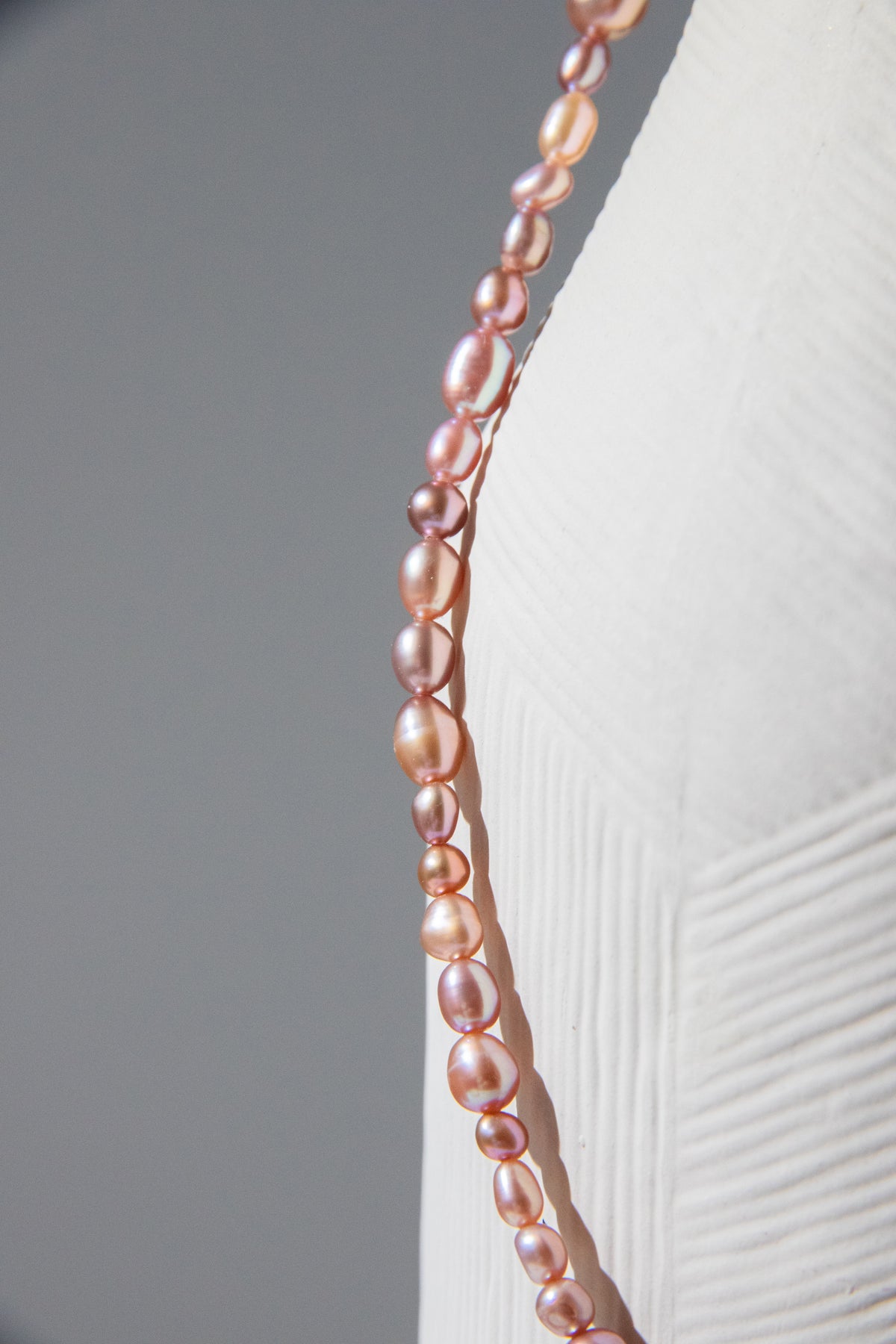 Golden Tea and Mint-Irregular mini pearls with button pearl necklace.