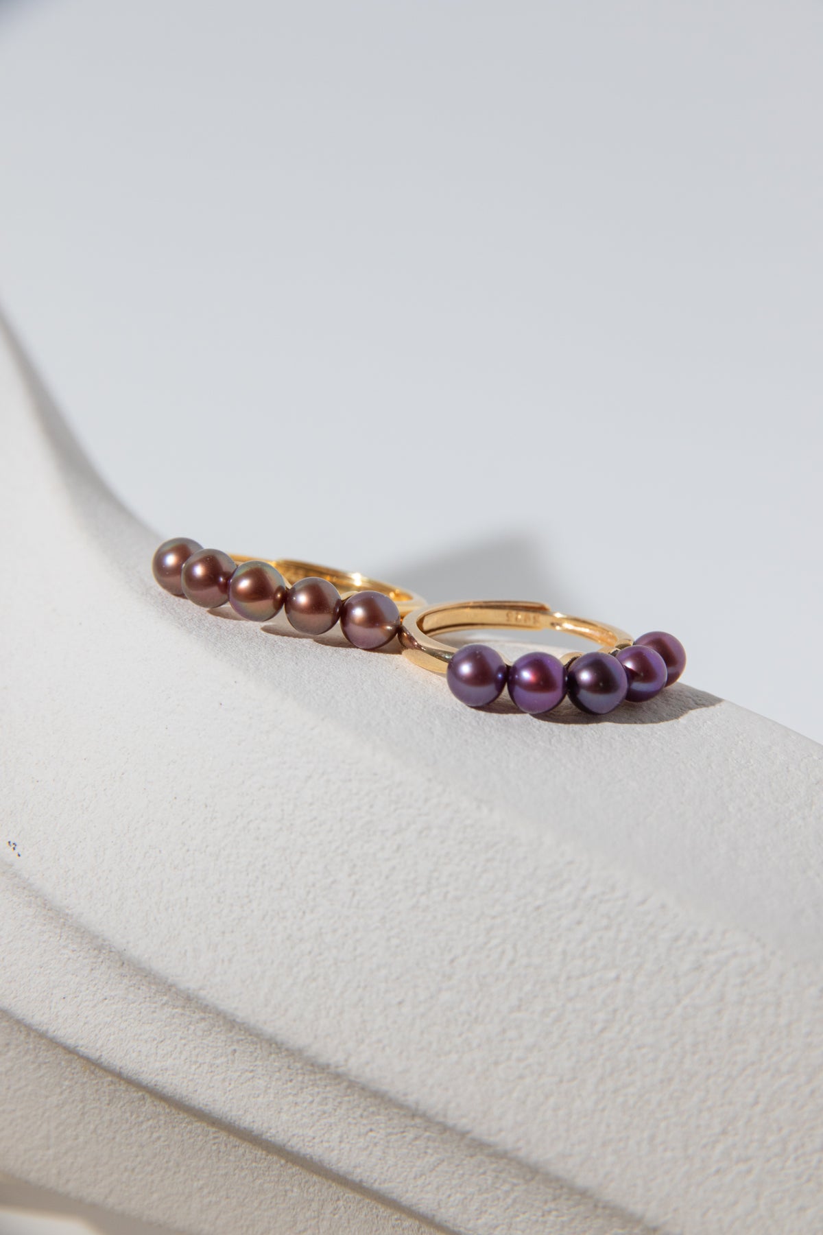 Perfect peak-mini freshwater pearl rings with excellent unique intense colors.